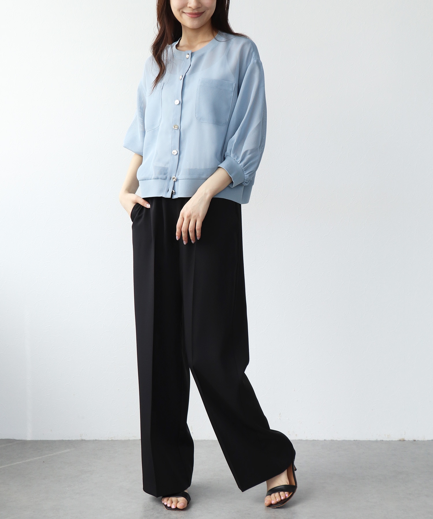 カラミメッシュブルゾン