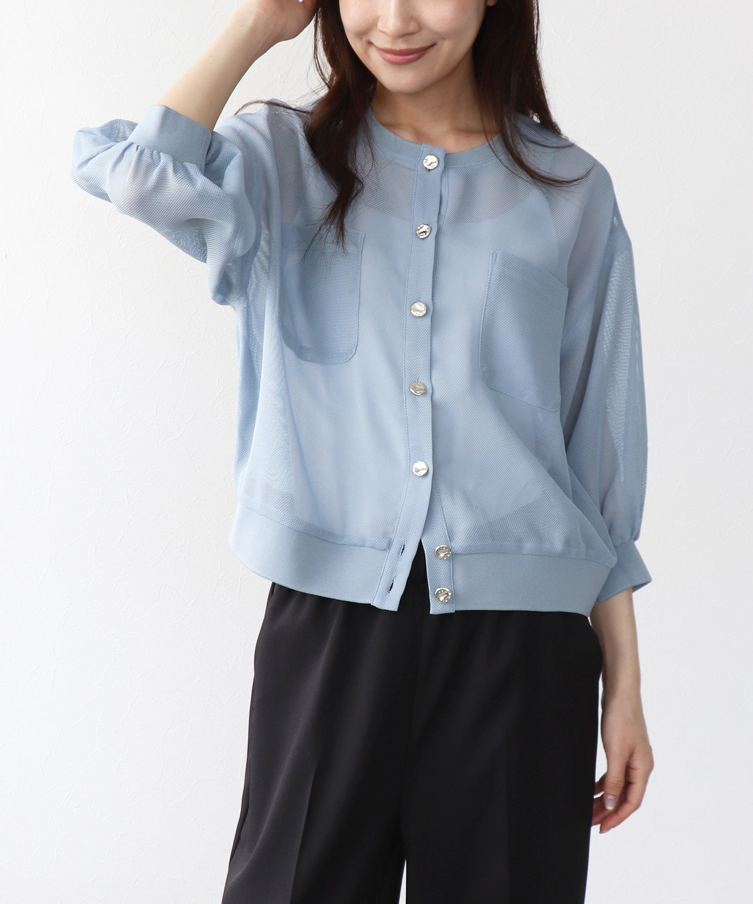 カラミメッシュブルゾン