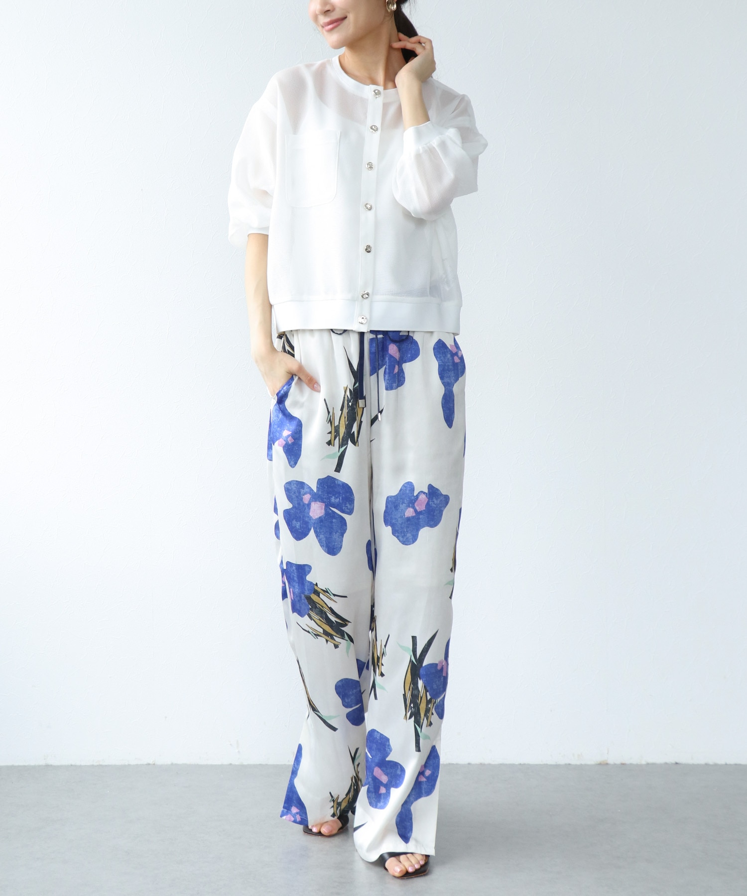 カラミメッシュブルゾン