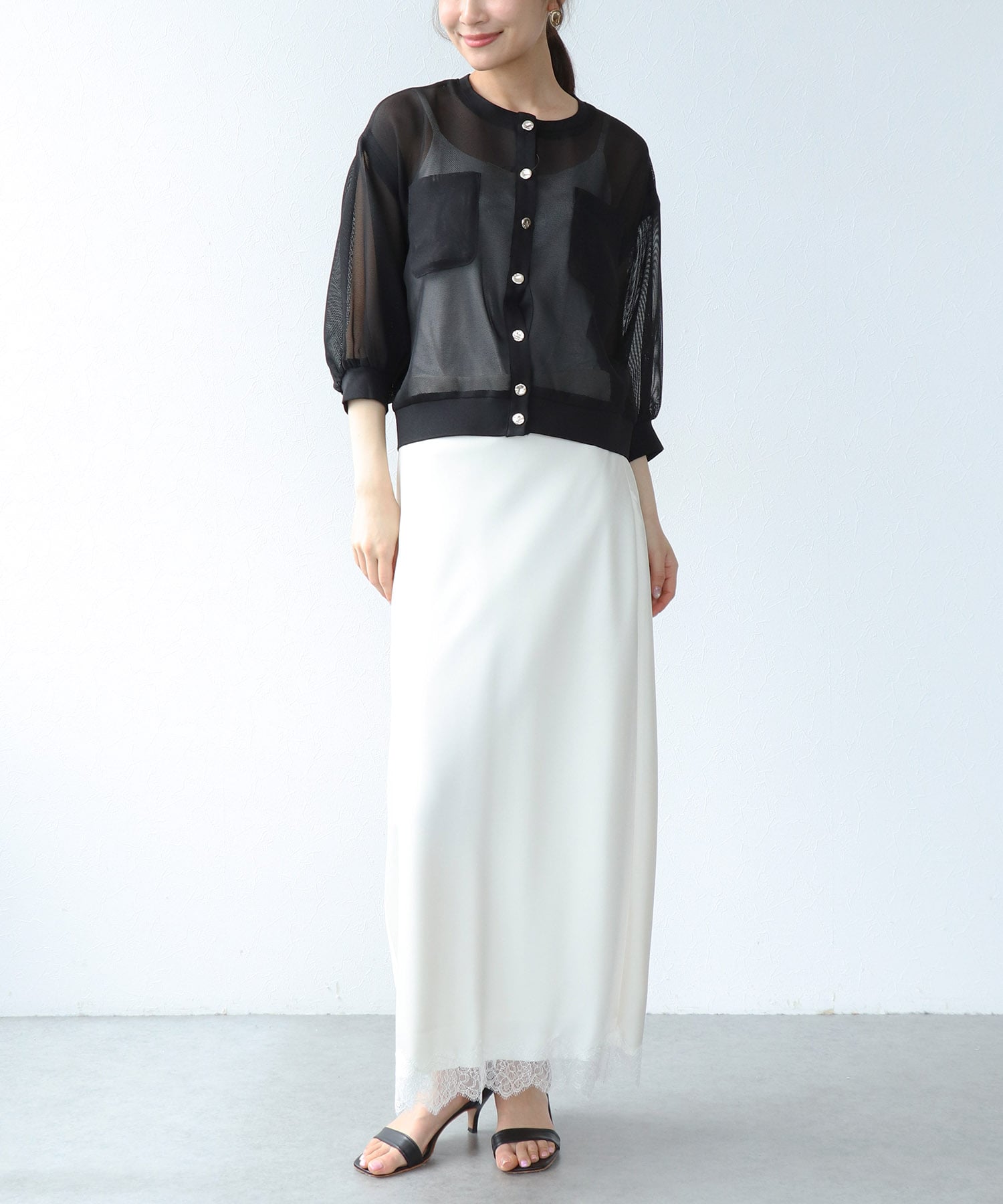 カラミメッシュブルゾン