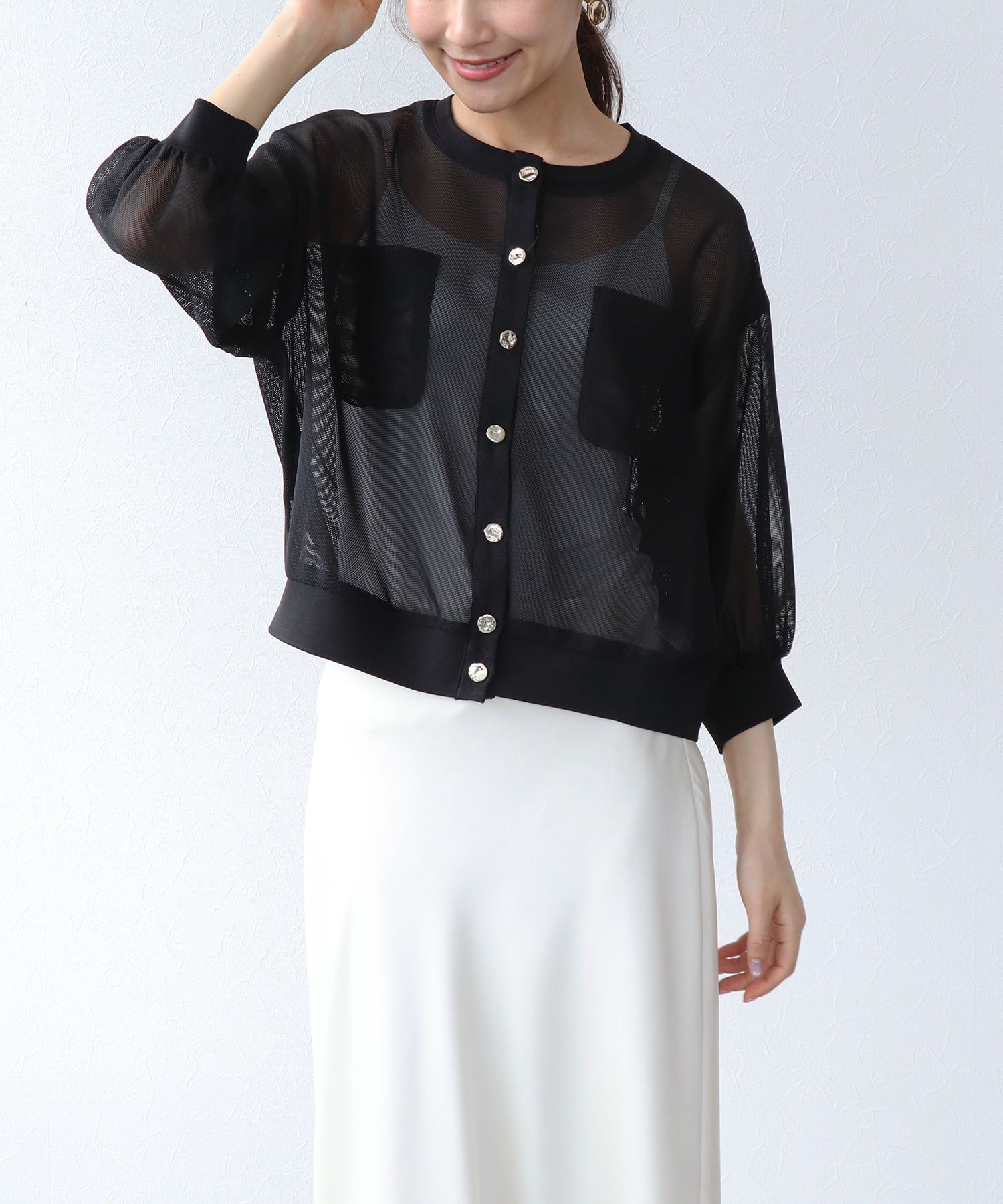 カラミメッシュブルゾン