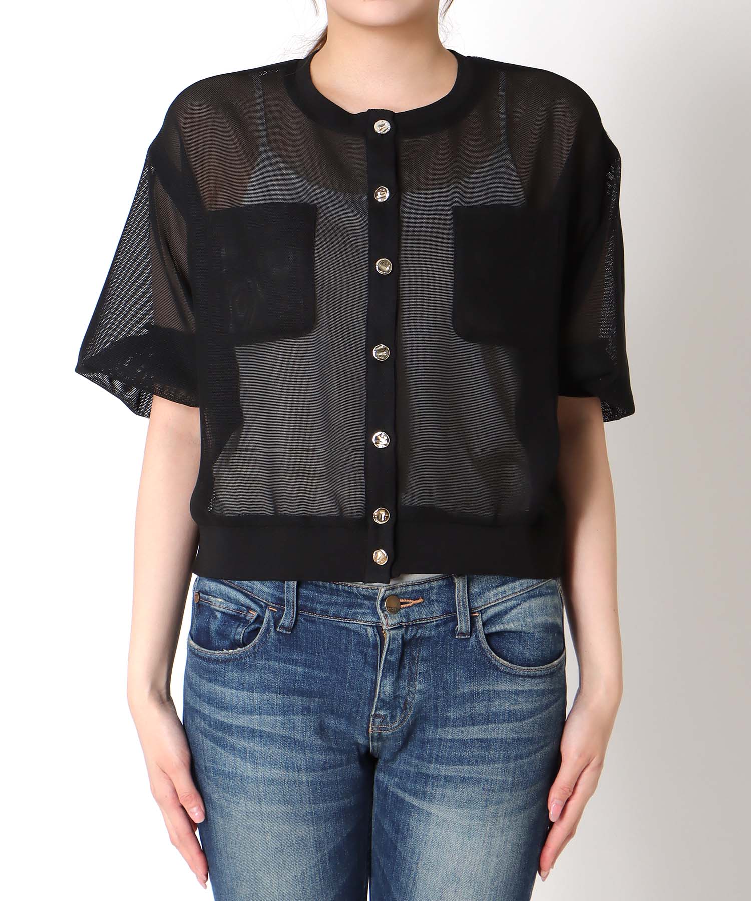 カラミメッシュブルゾン