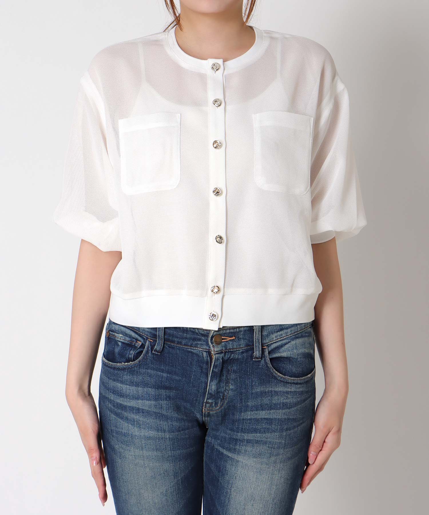 カラミメッシュブルゾン