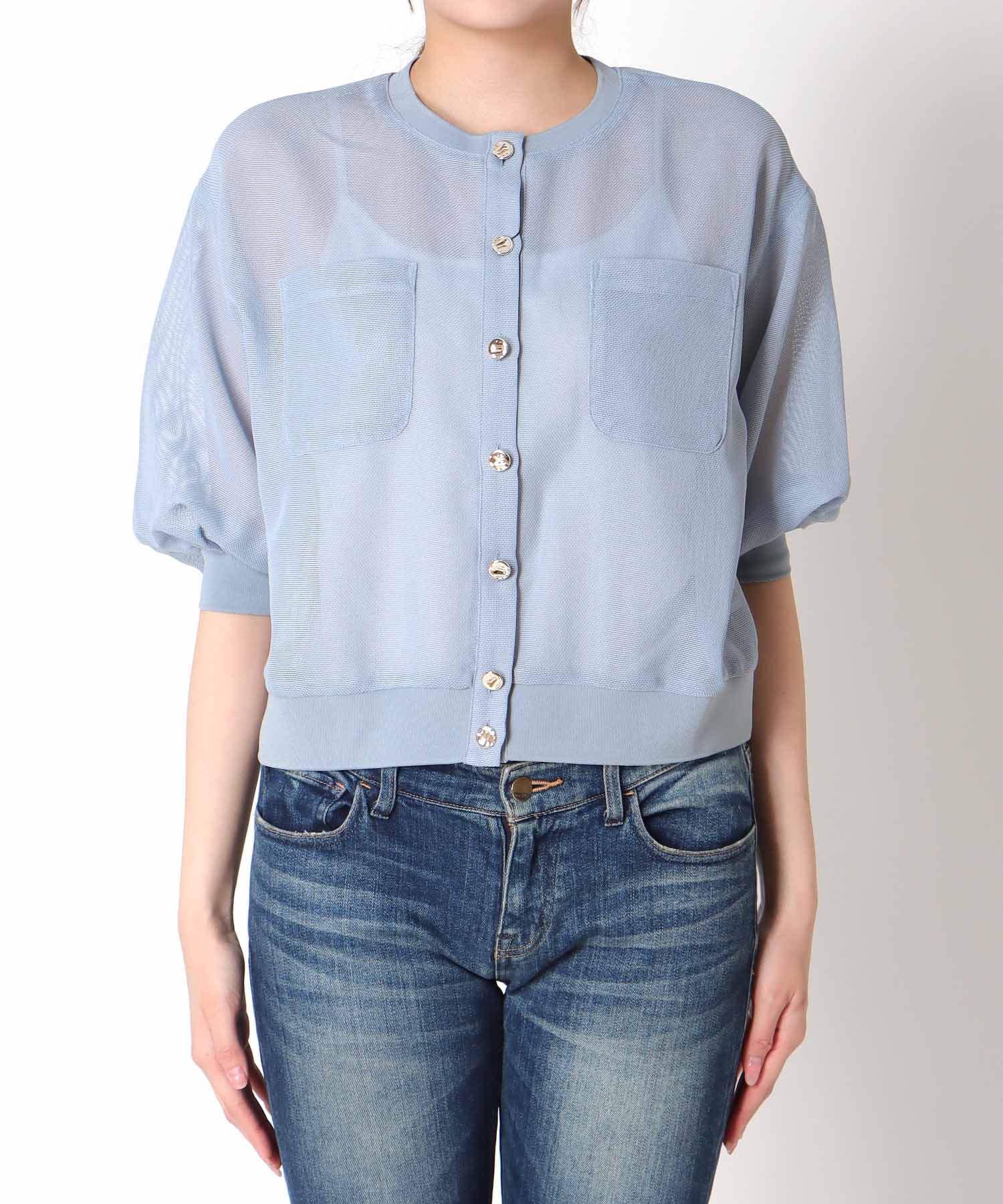 カラミメッシュブルゾン