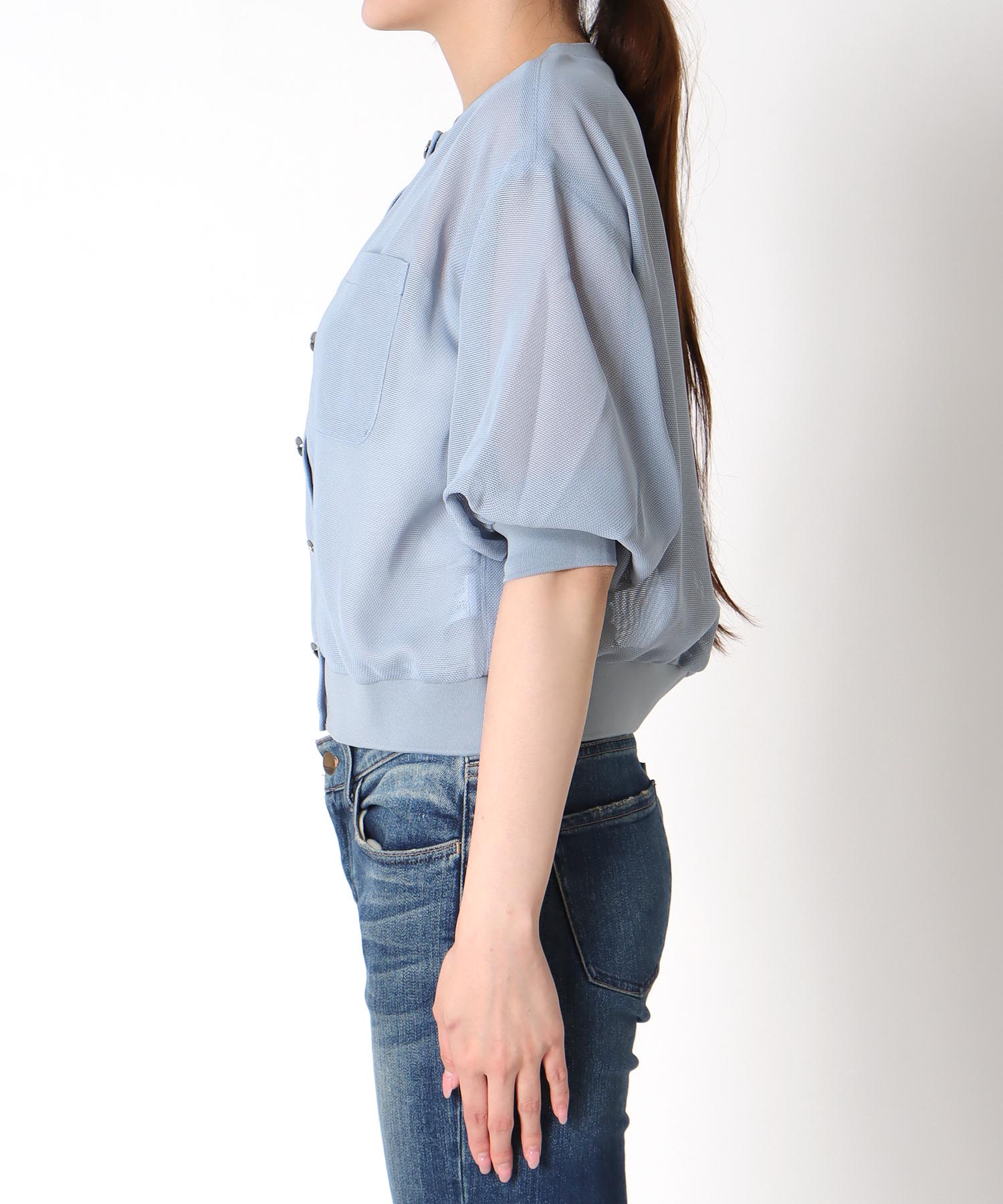 カラミメッシュブルゾン