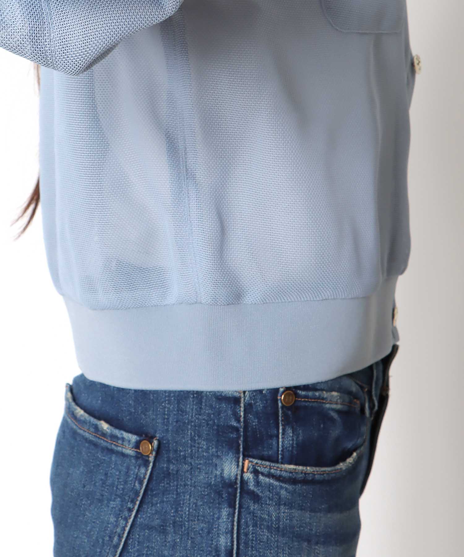 カラミメッシュブルゾン