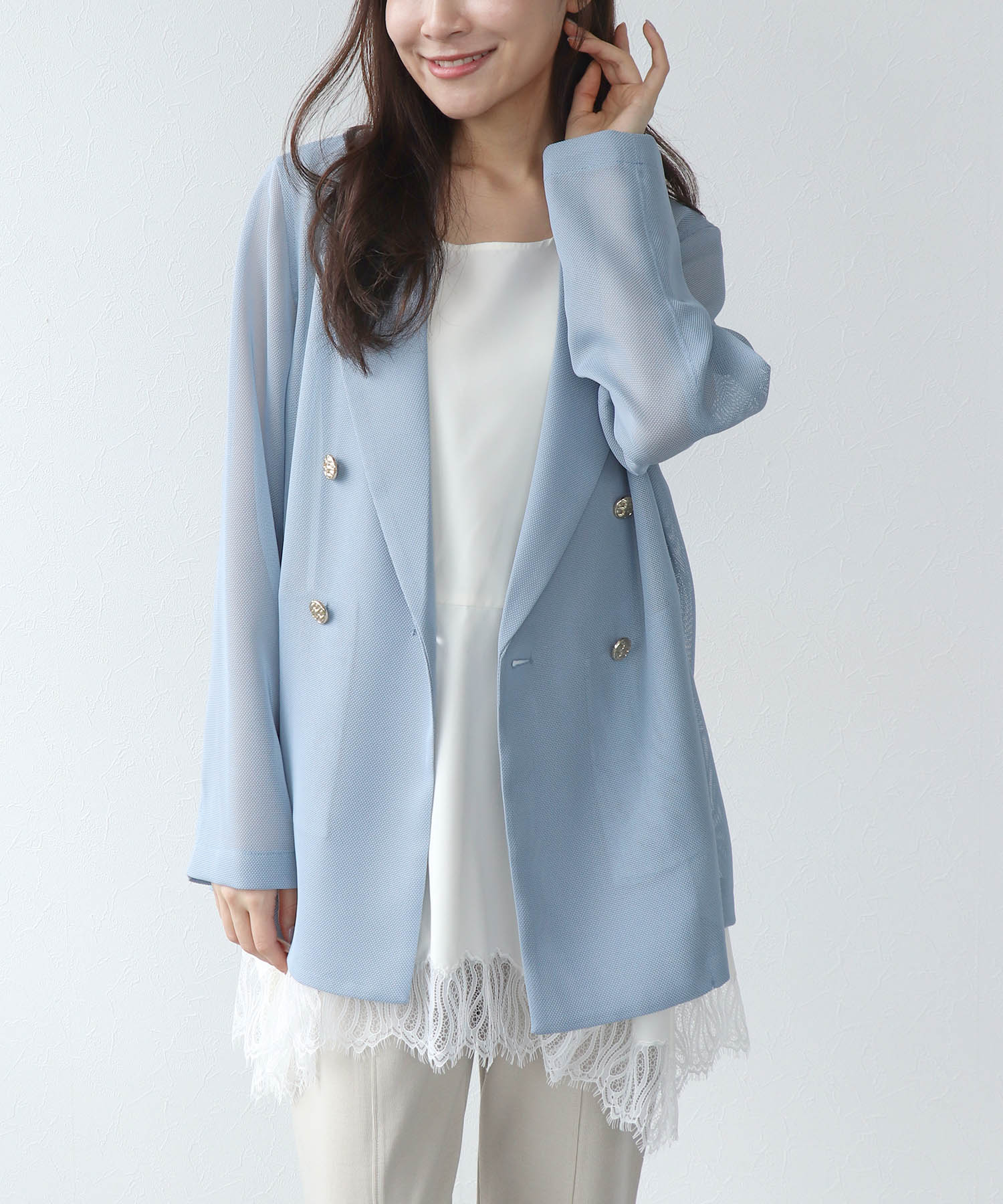 カラミメッシュダブルジャケット