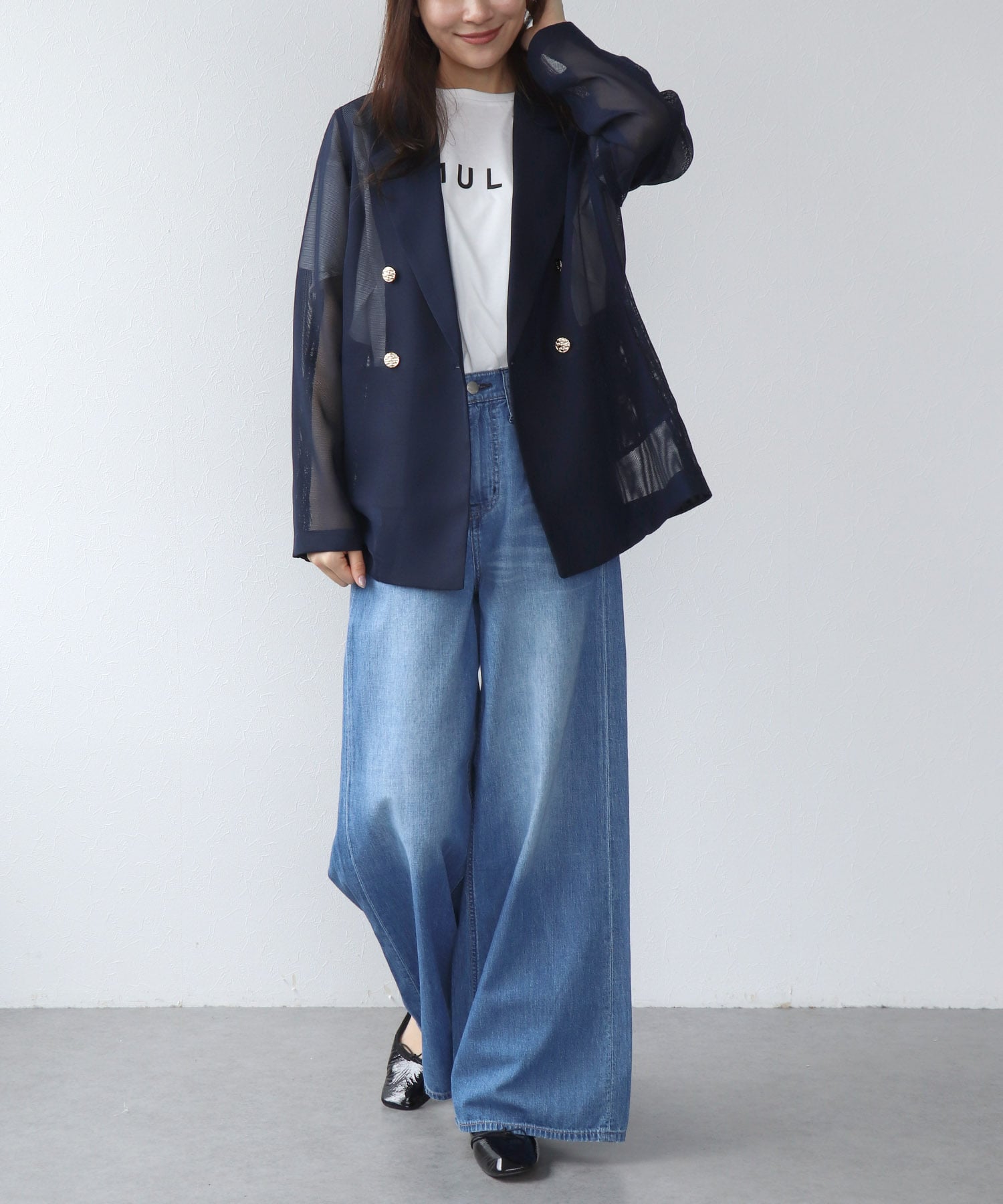 カラミメッシュダブルジャケット