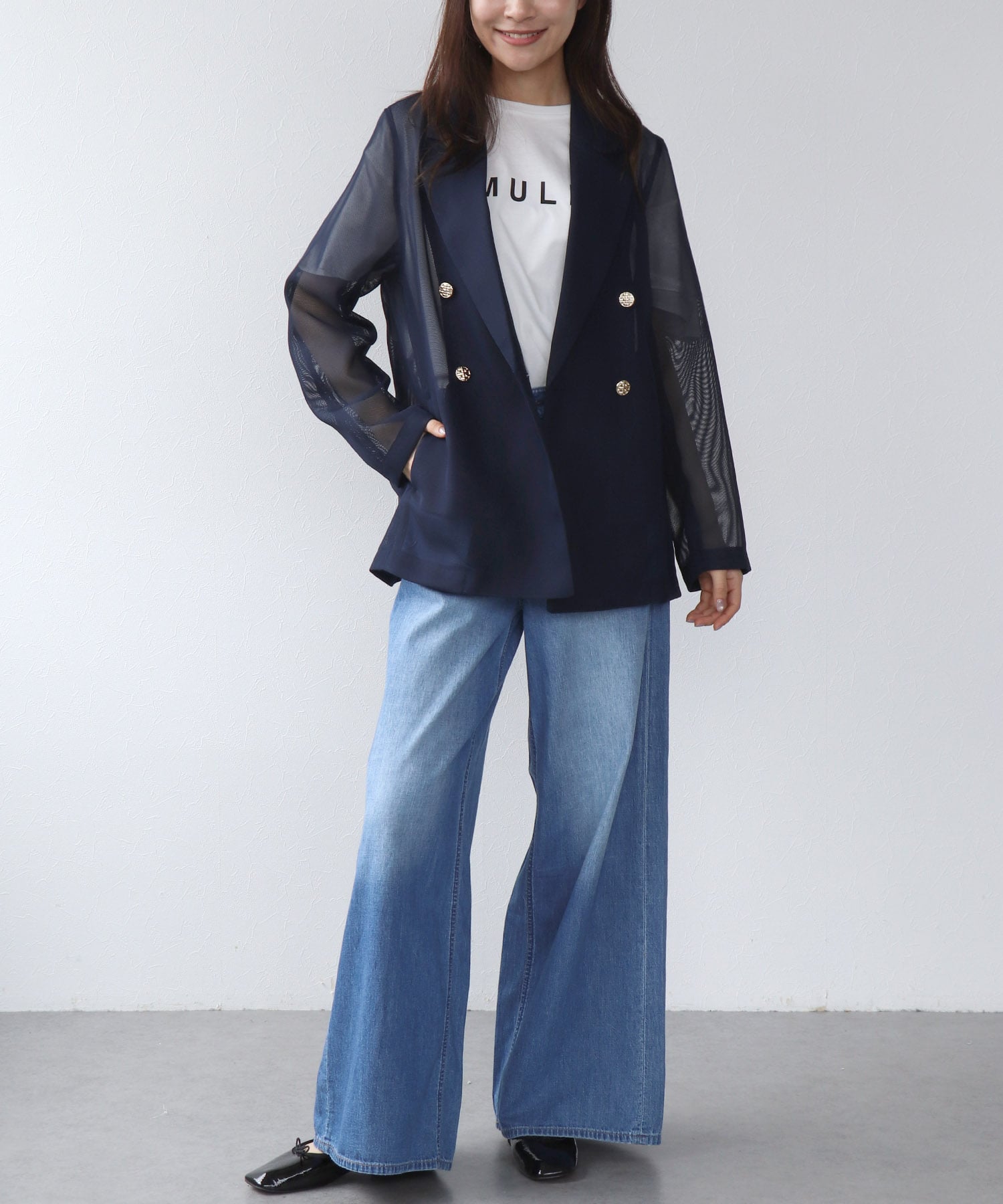 カラミメッシュダブルジャケット