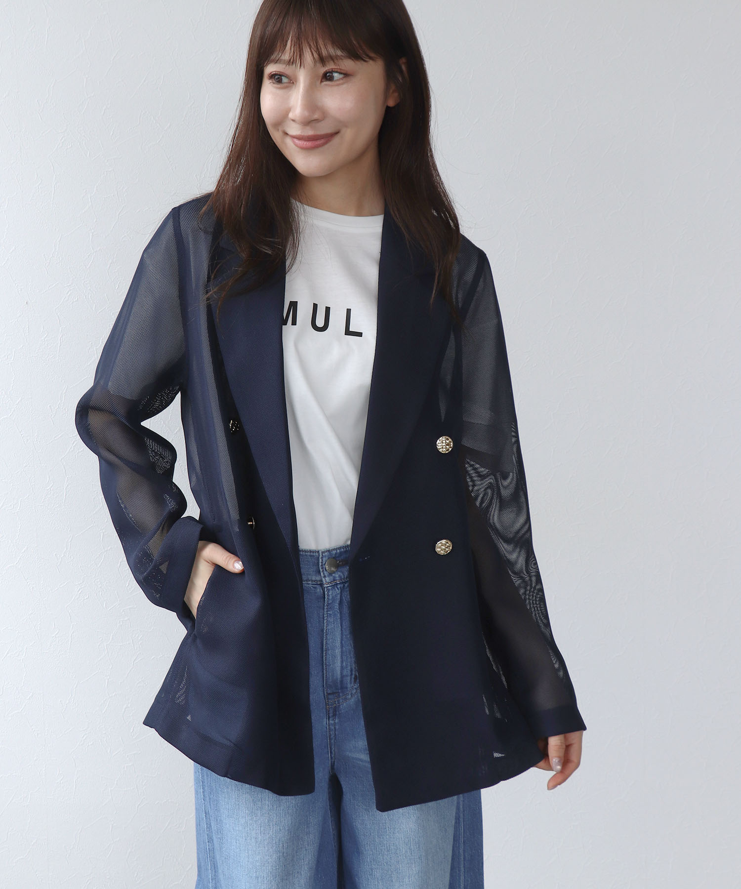 カラミメッシュダブルジャケット