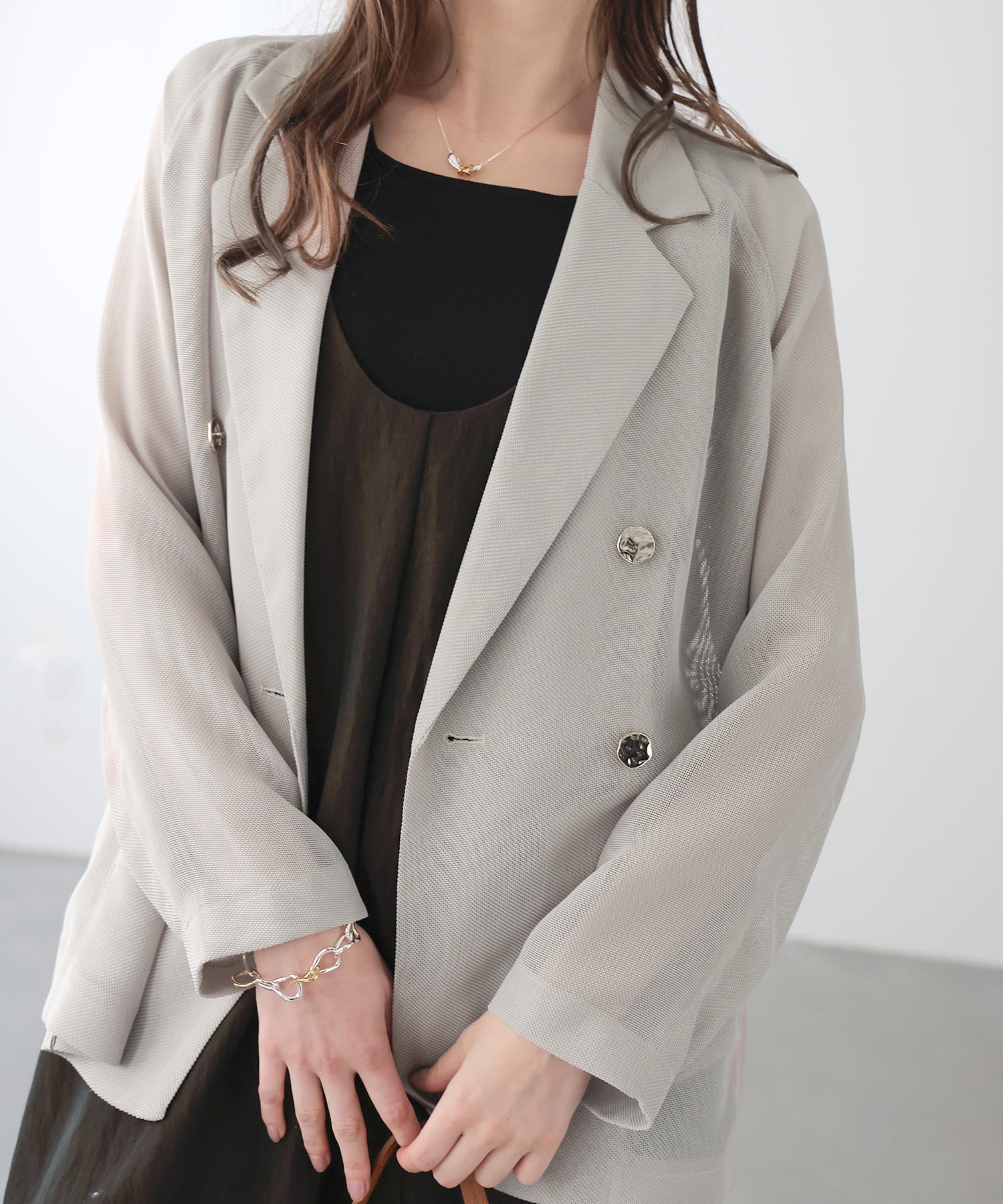 カラミメッシュダブルジャケット