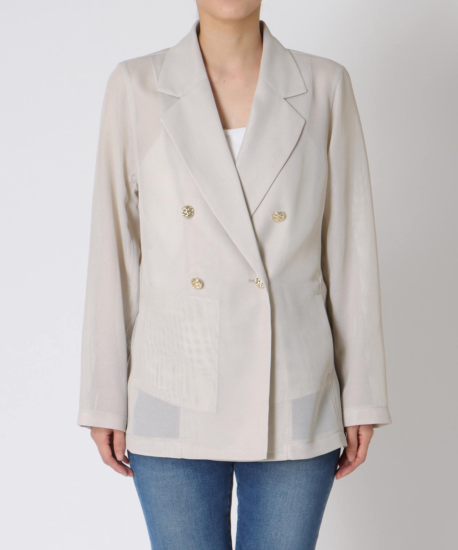 カラミメッシュダブルジャケット