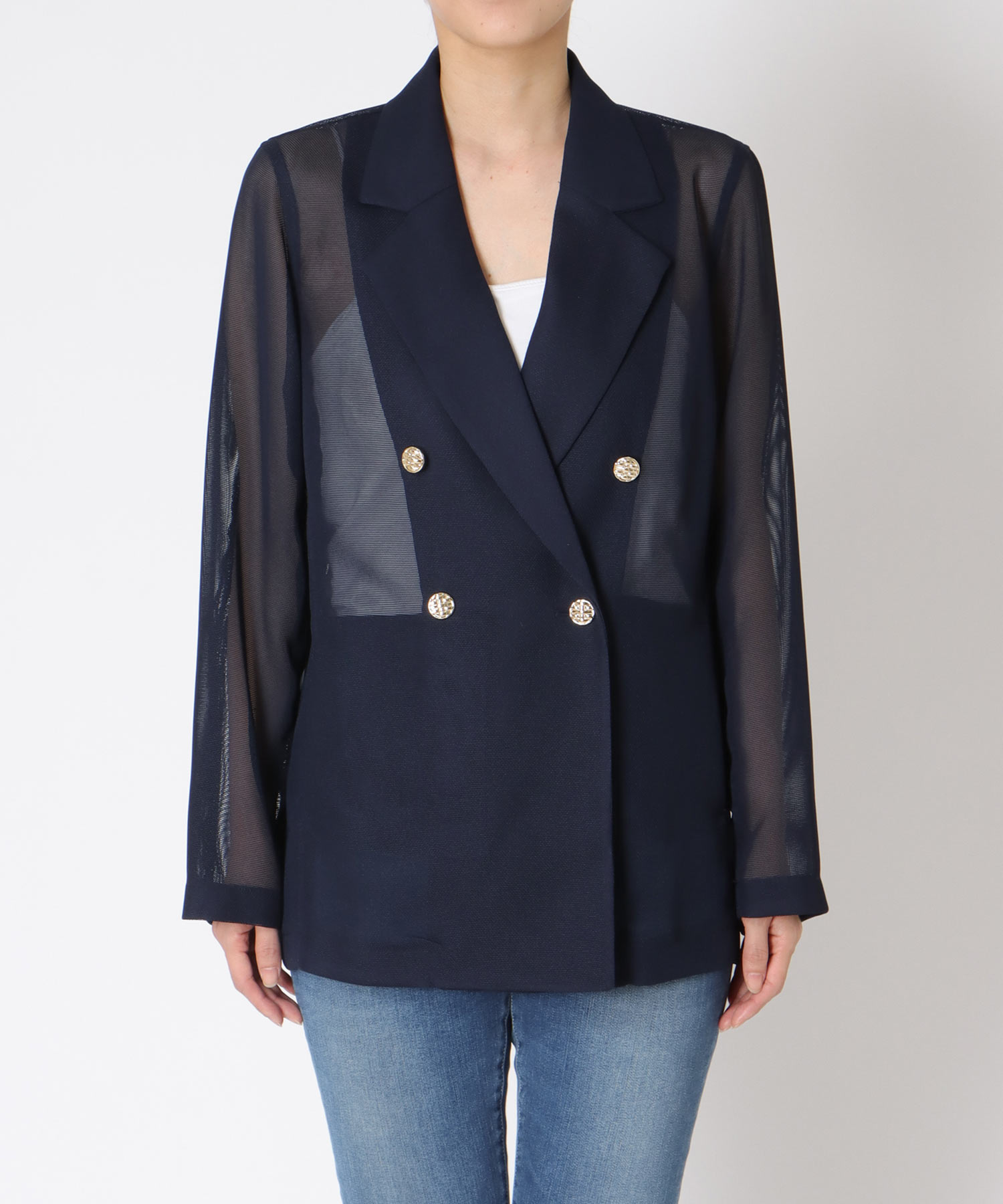 カラミメッシュダブルジャケット