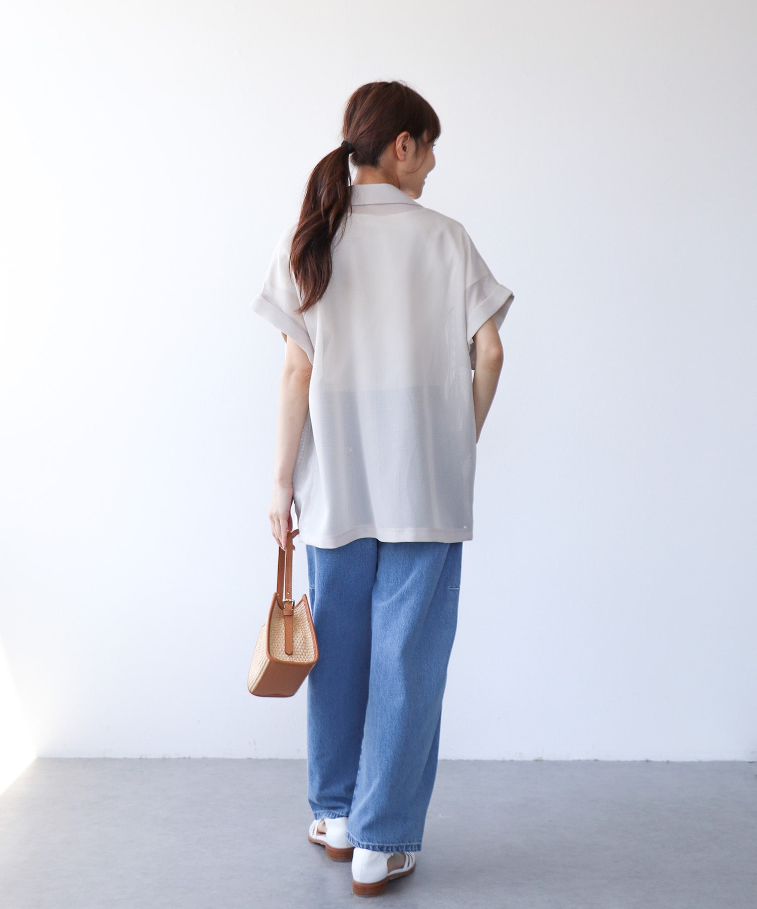 カラミメッシュ半袖ジャケット