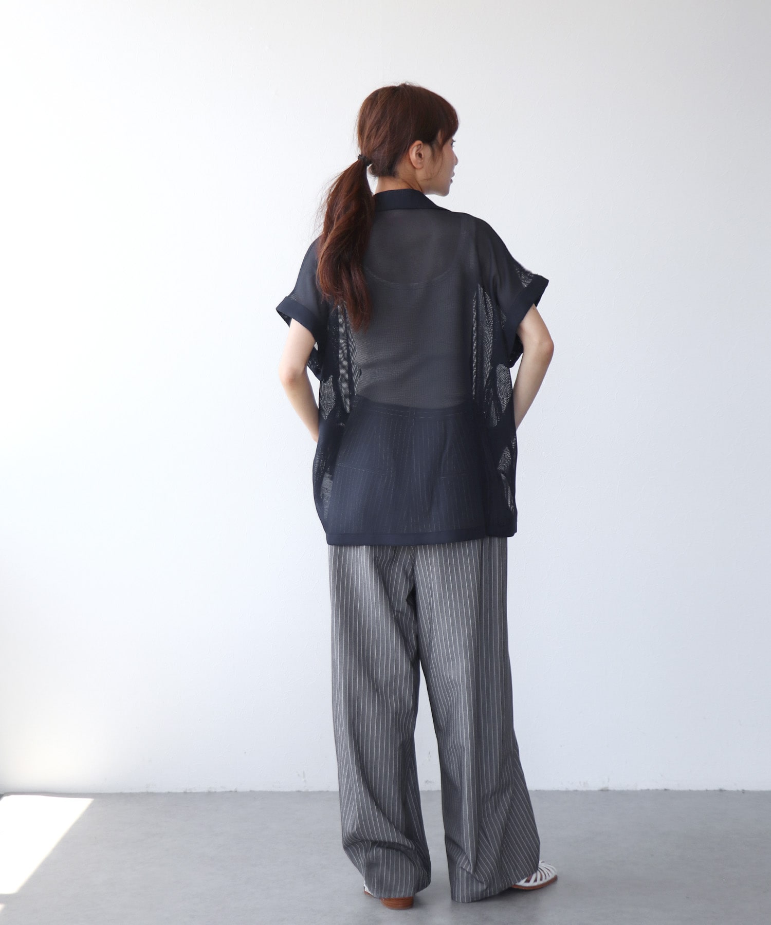 カラミメッシュ半袖ジャケット