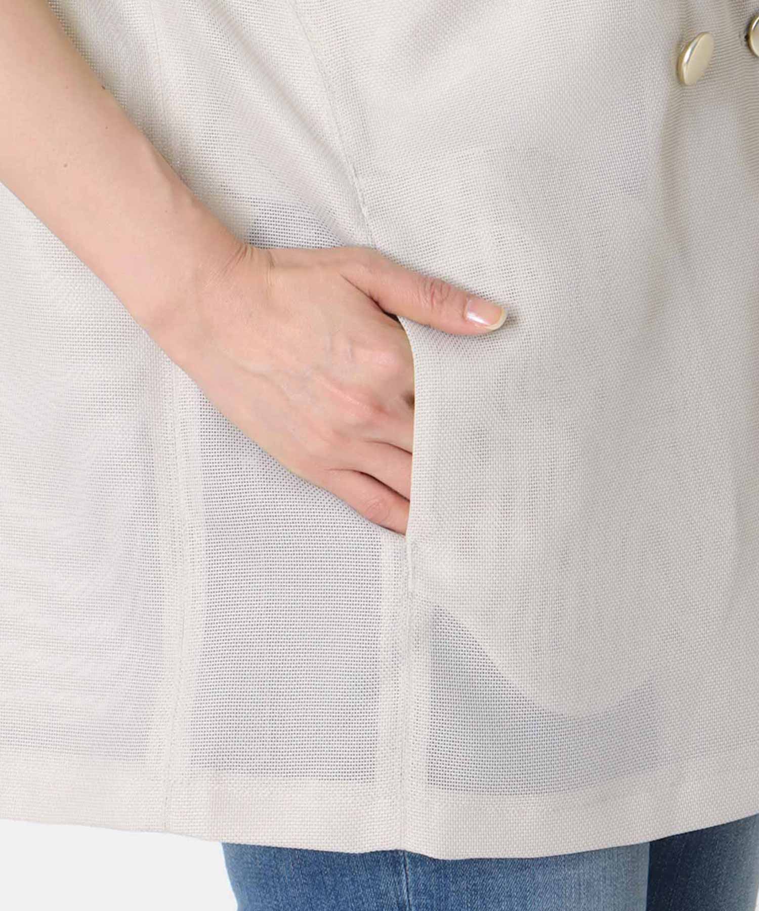 カラミメッシュ半袖ジャケット