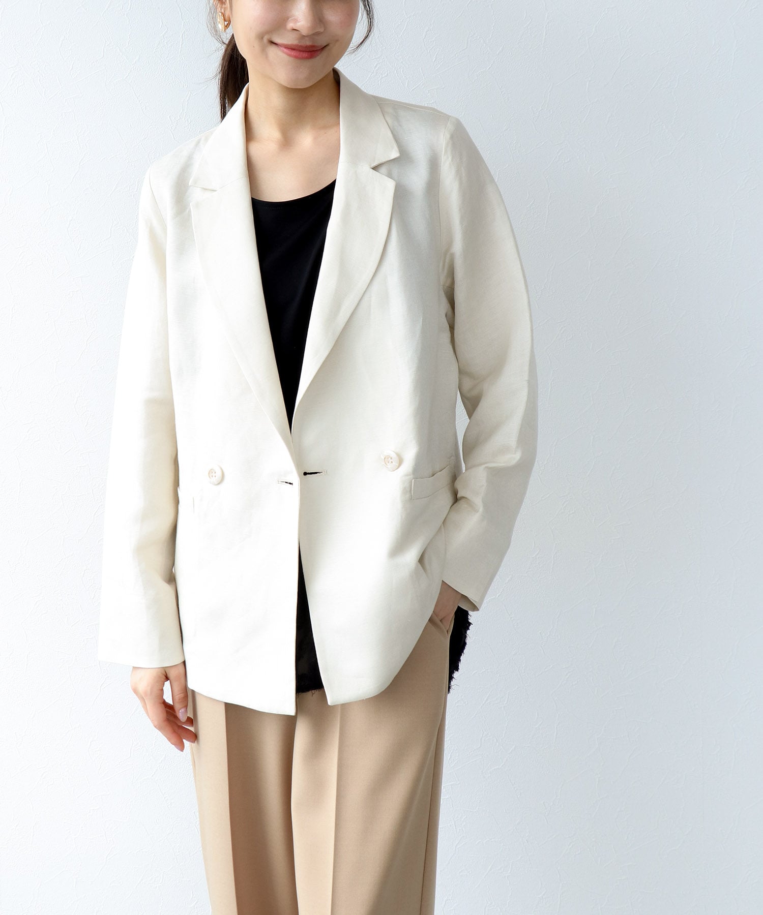 リュクス麻レーヨンジャケット