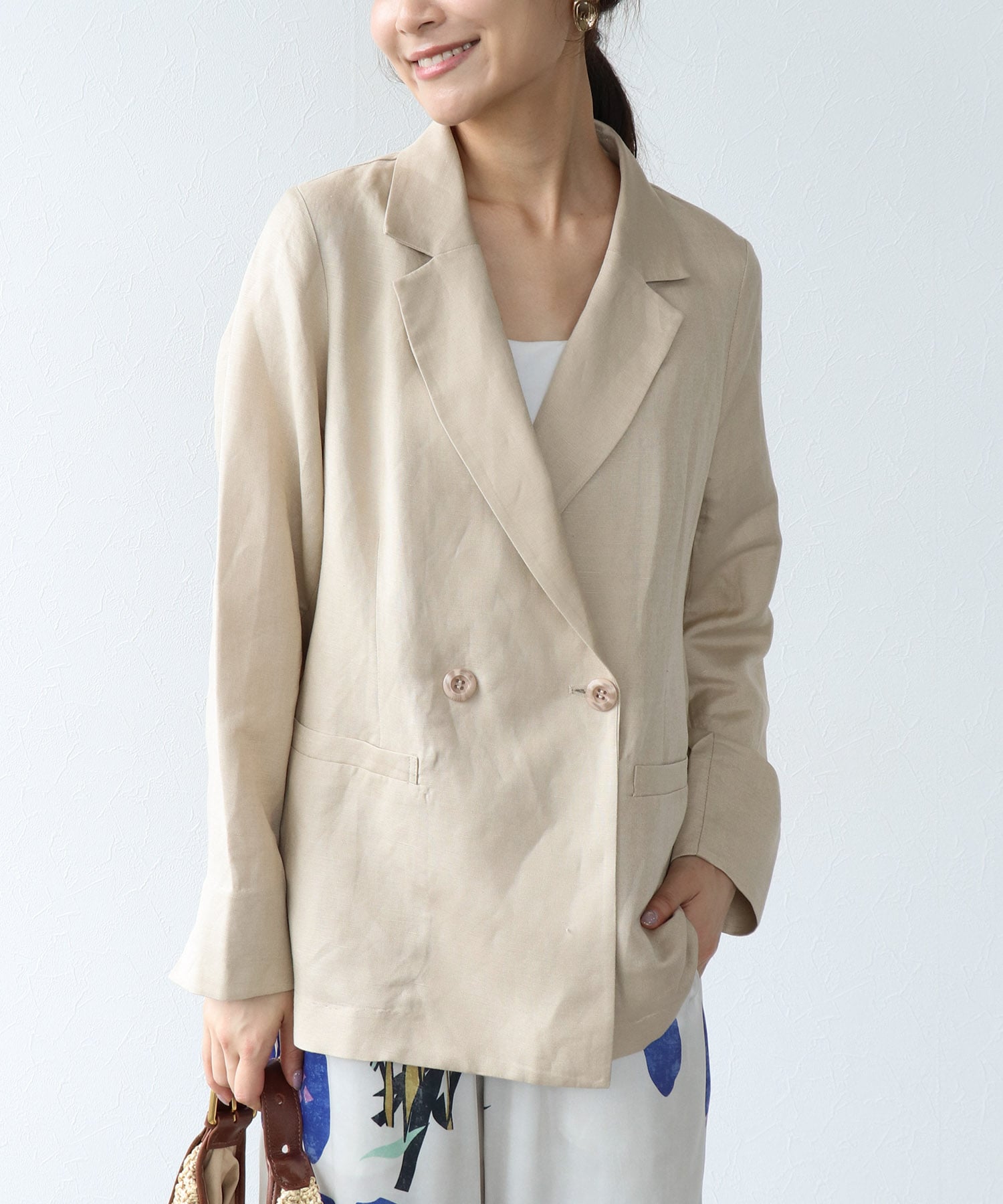 リュクス麻レーヨンジャケット