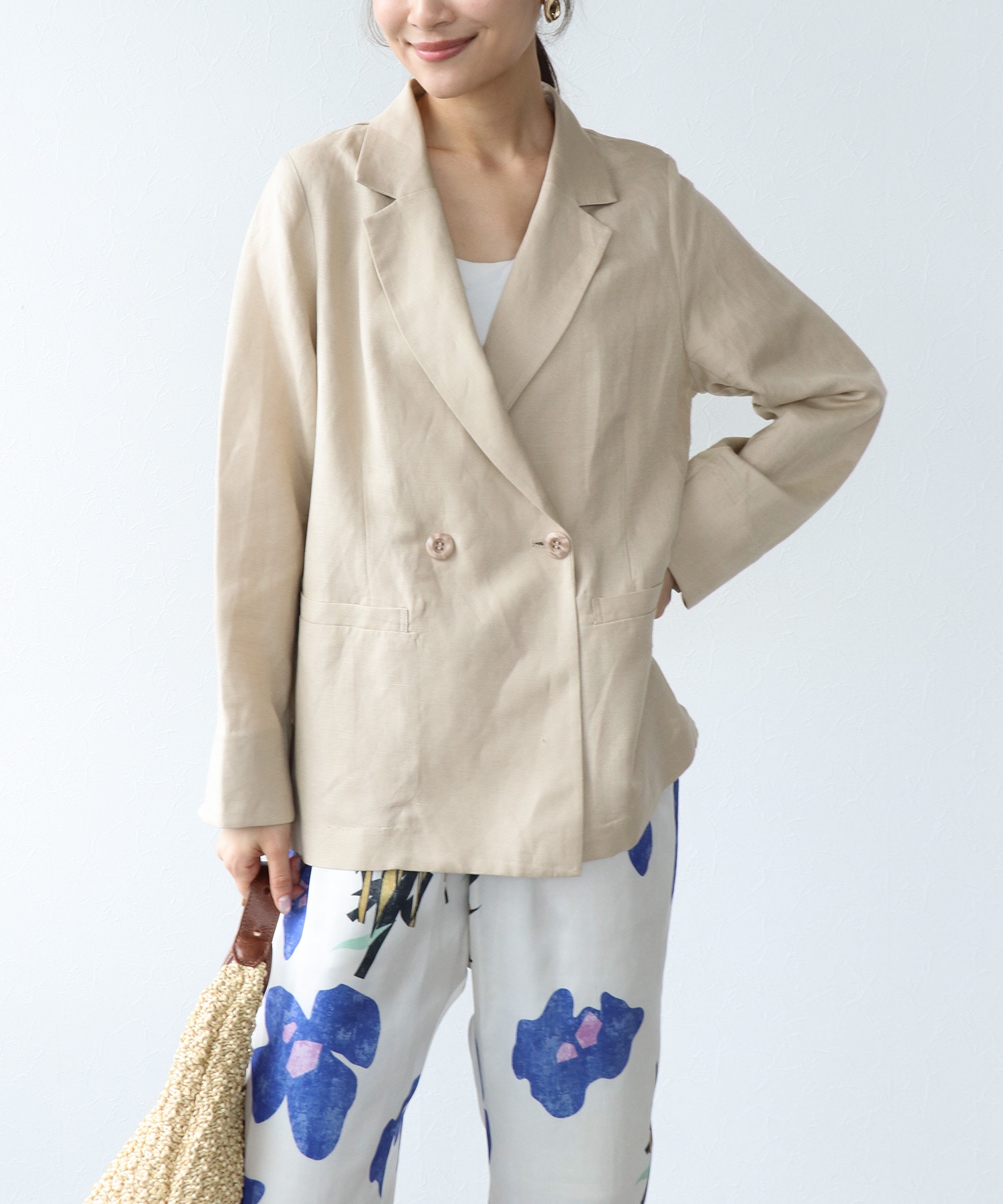 リュクス麻レーヨンジャケット