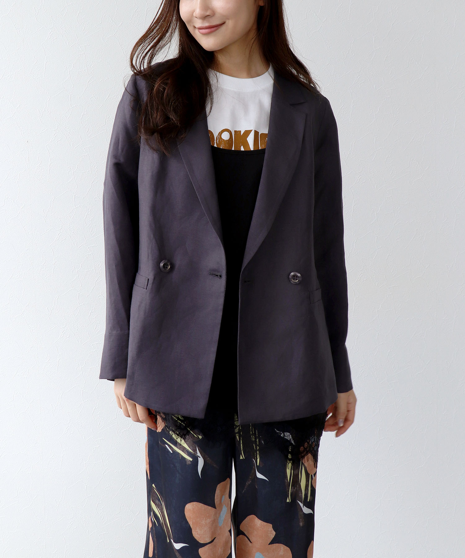 リュクス麻レーヨンジャケット