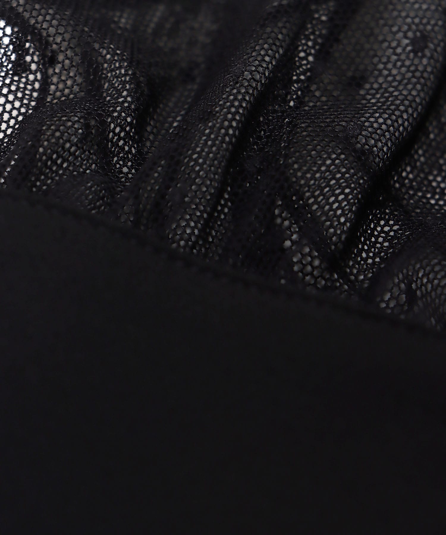 ウエストタック袖ドットチュールワンピース