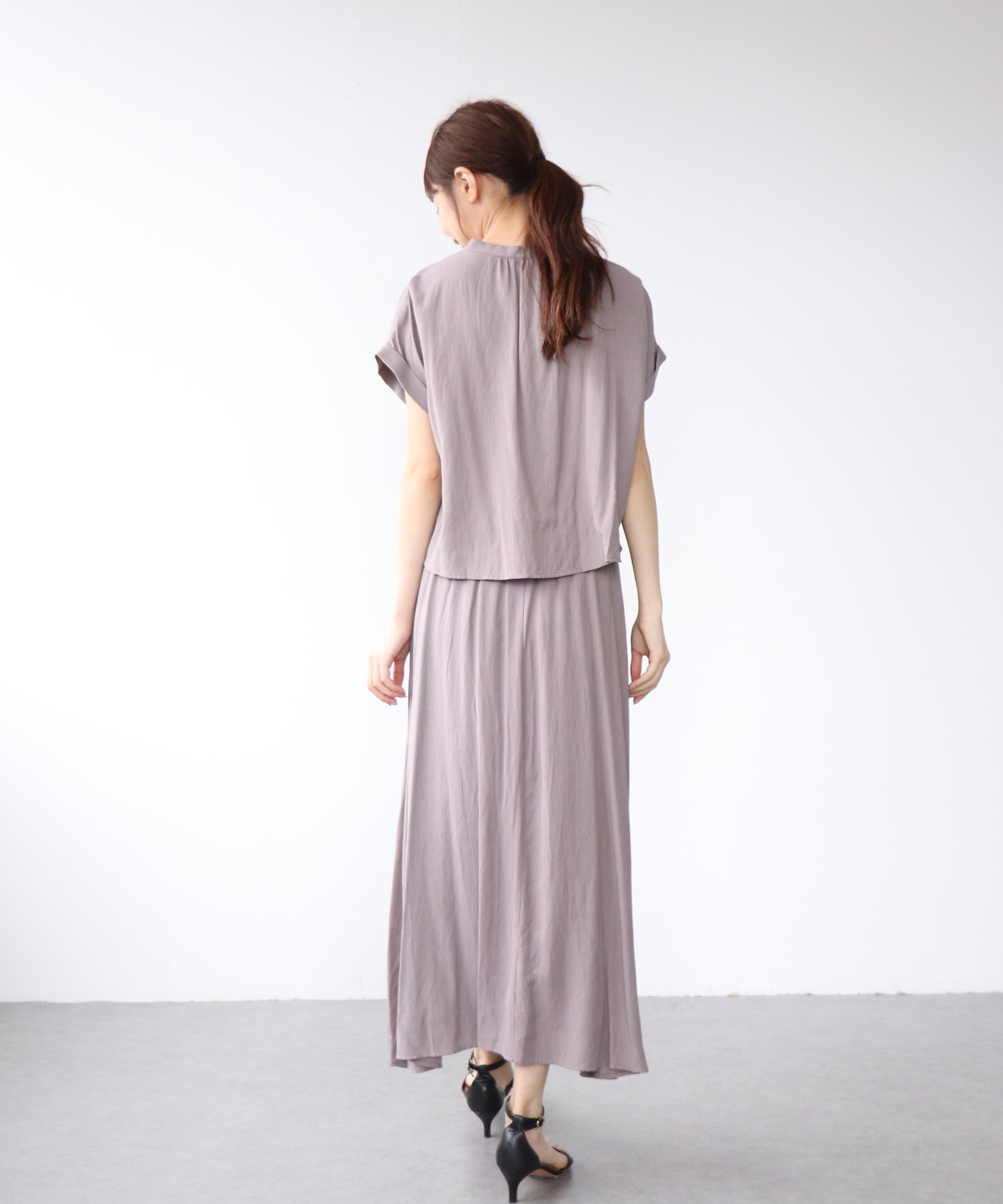 麻調合繊セパレート風ワンピース