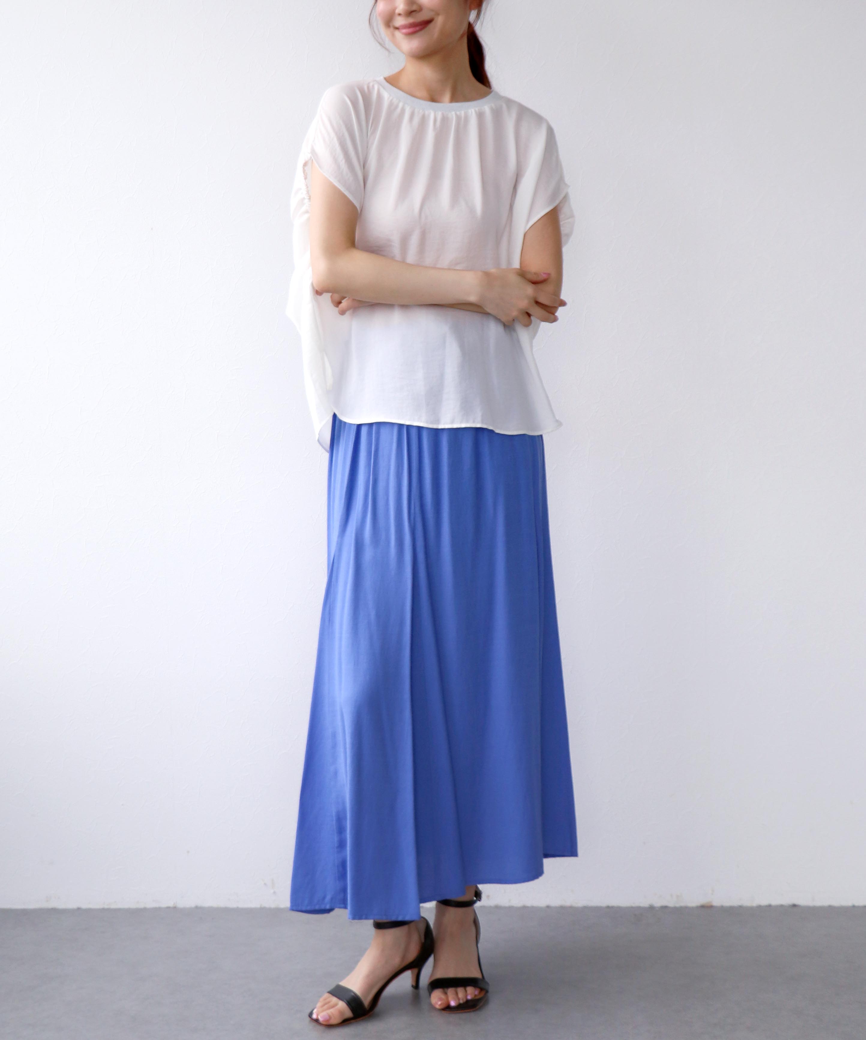 麻調合繊Aラインフレアスカート