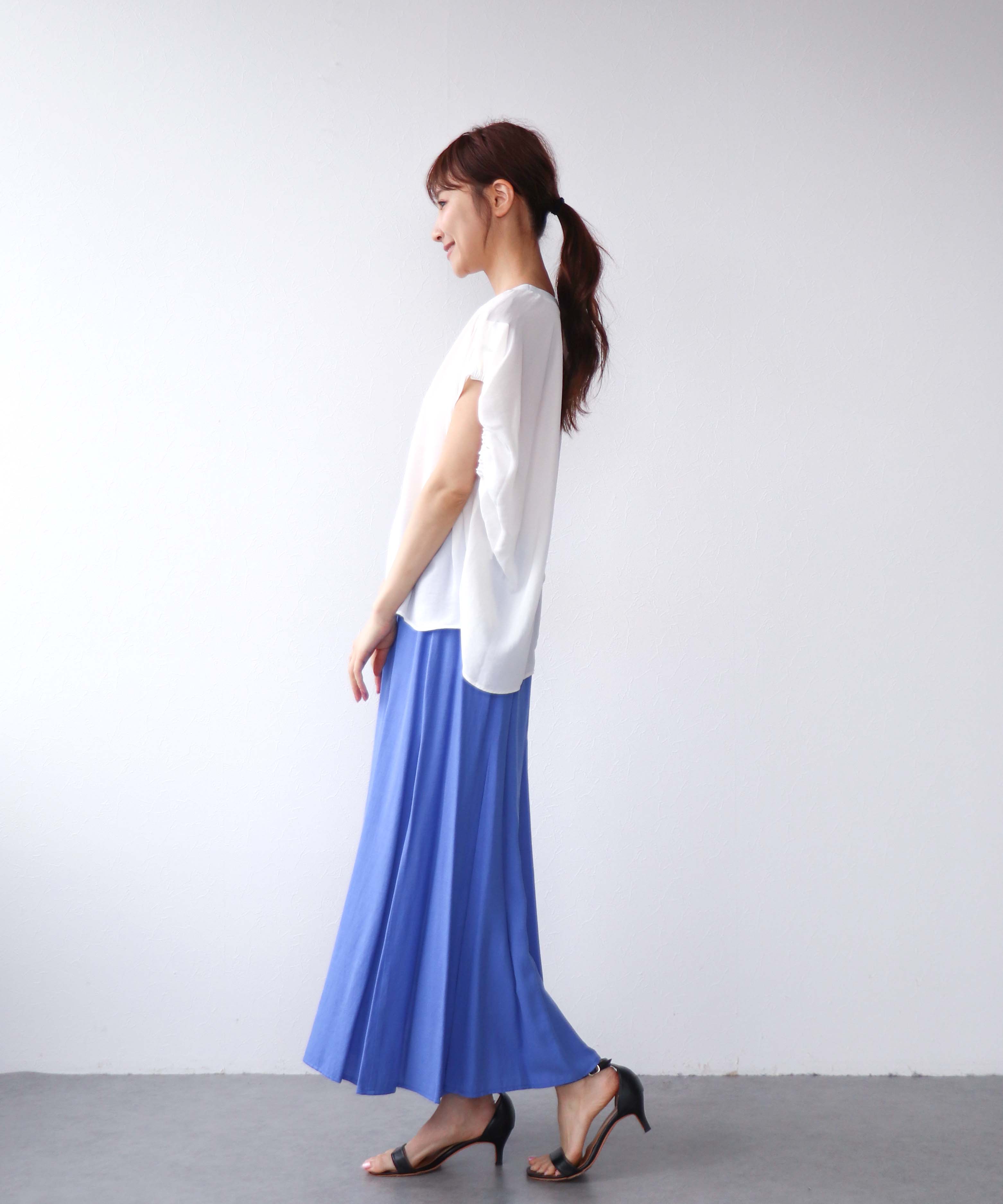 麻調合繊Aラインフレアスカート