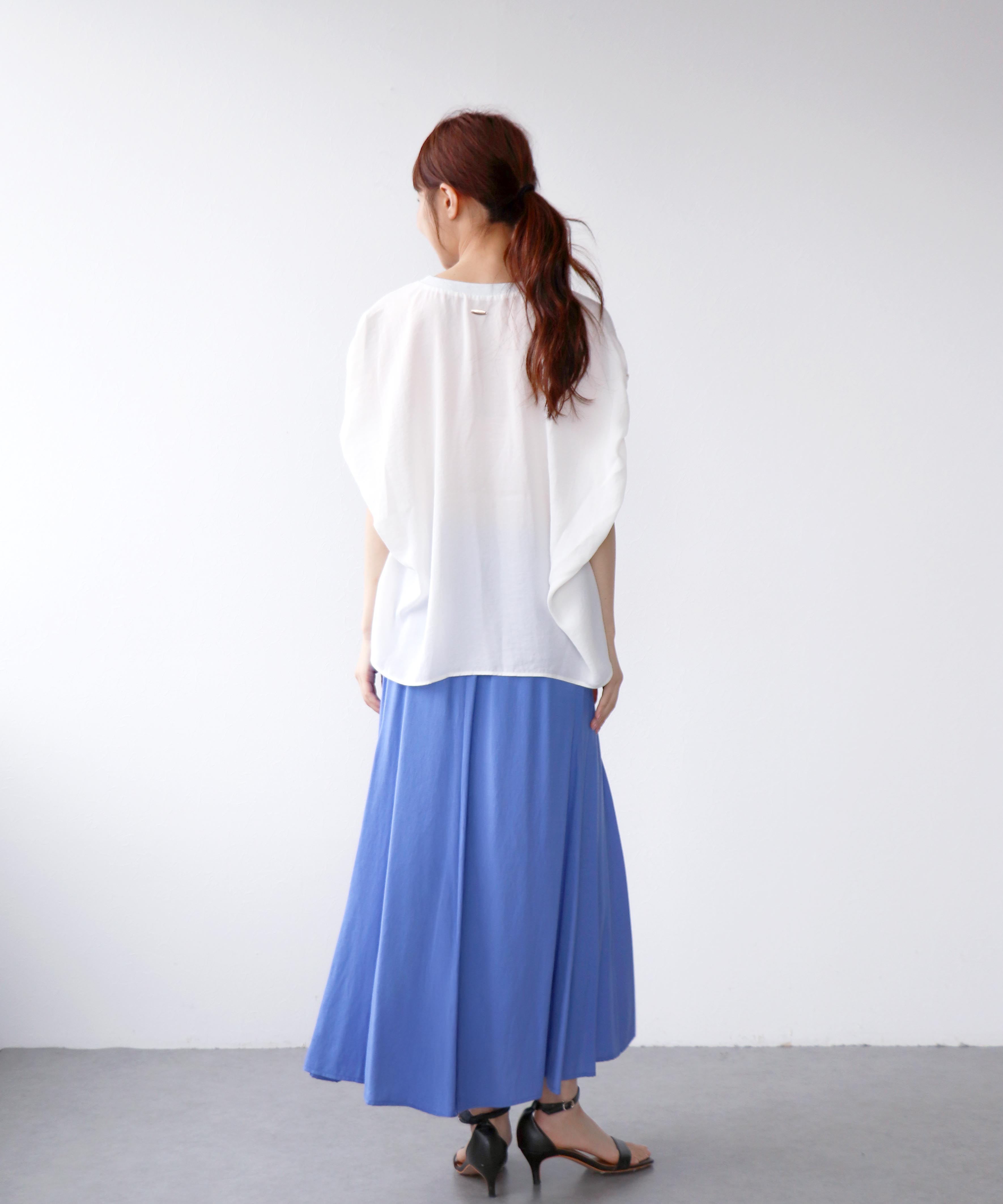 麻調合繊Aラインフレアスカート