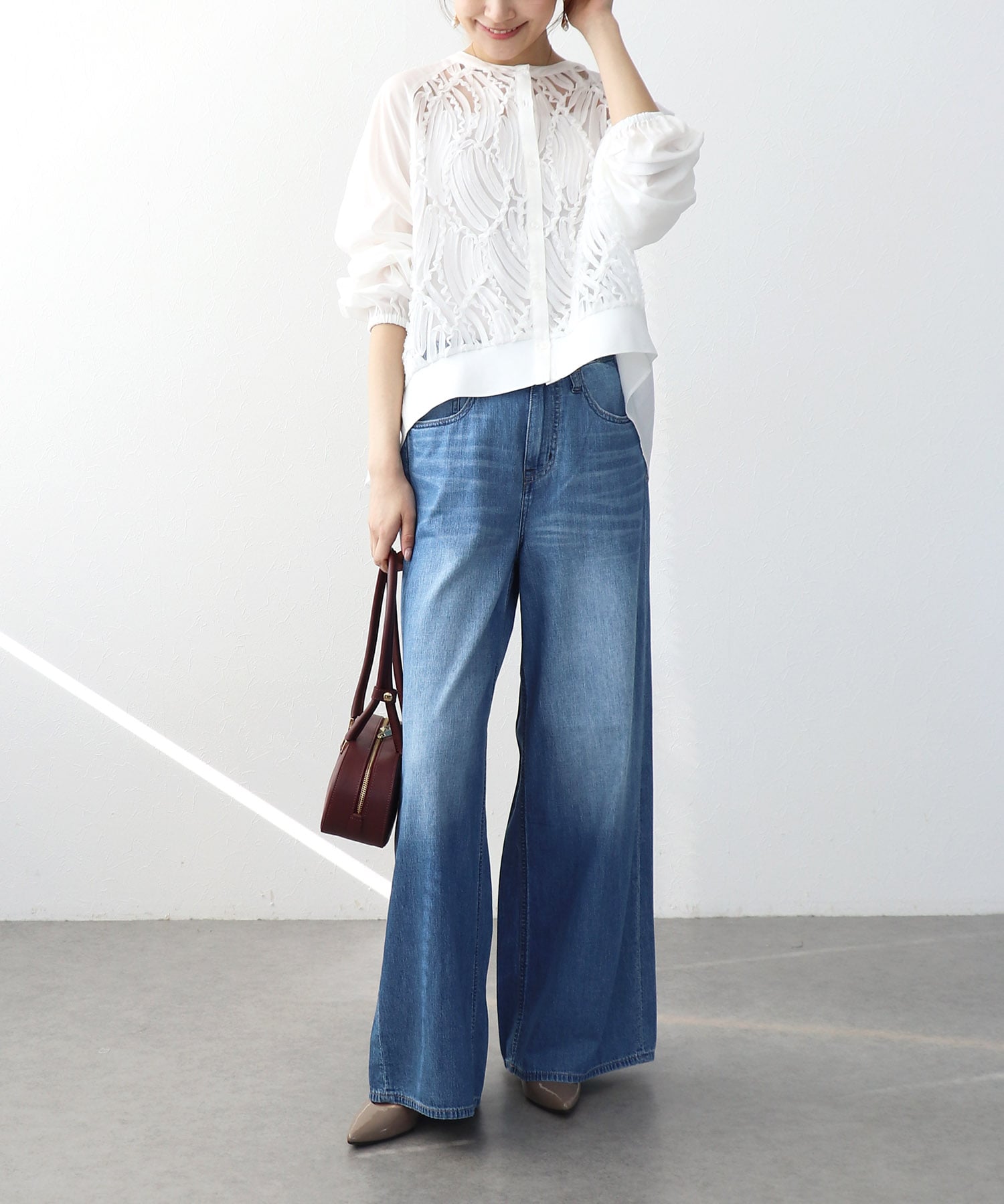 テープ刺繍レースカーディガン