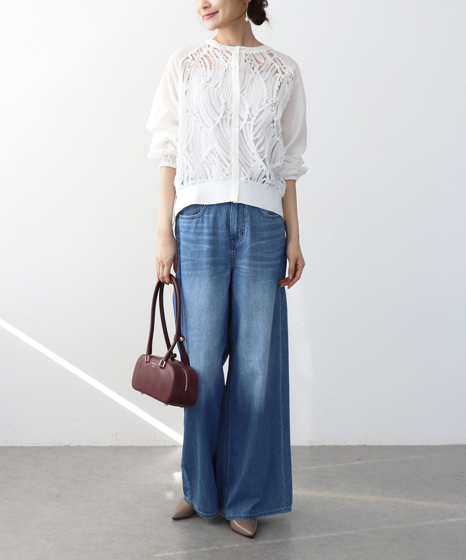 テープ刺繍レースカーディガン