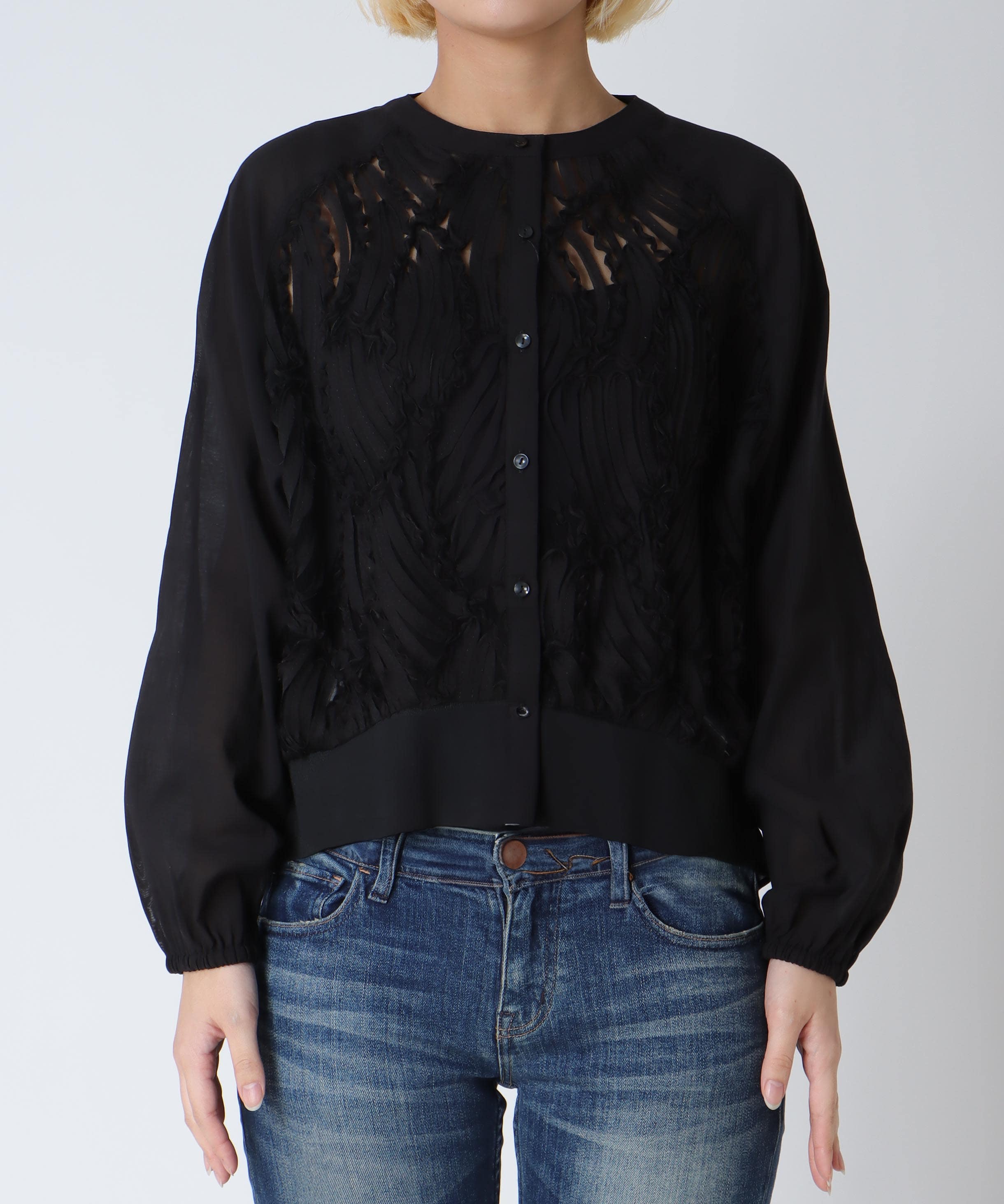 テープ刺繍レースカーディガン