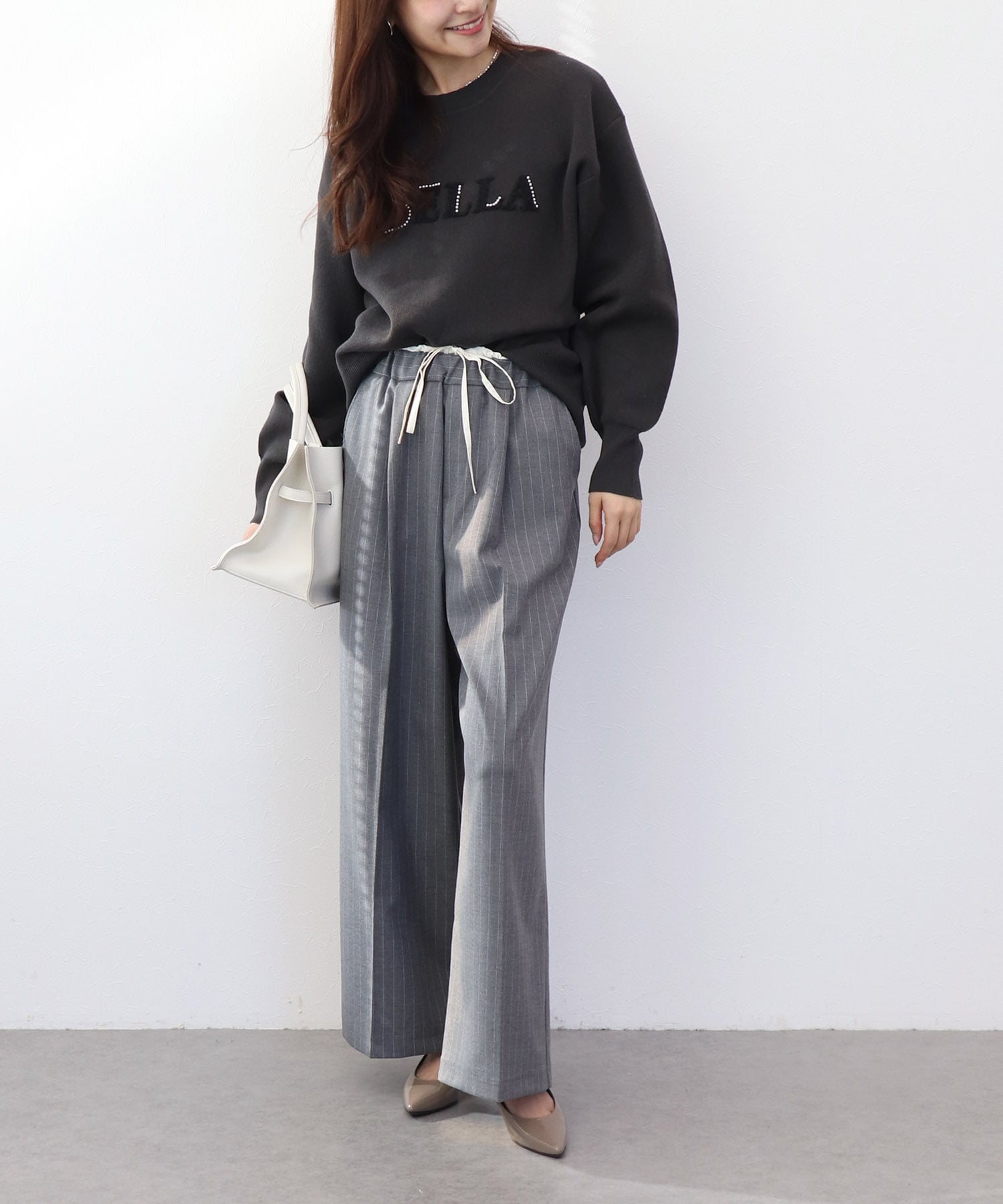 サガラ刺繍コットンスウェットニット