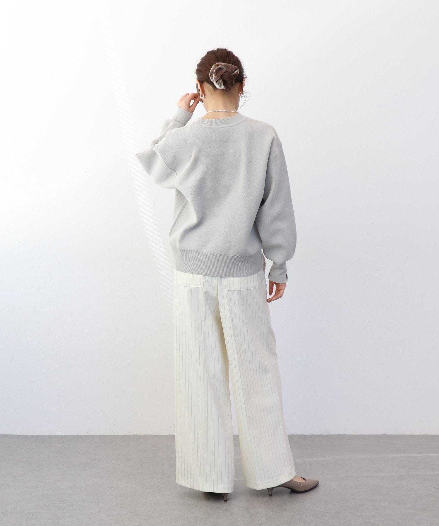 サガラ刺繍コットンスウェットニット