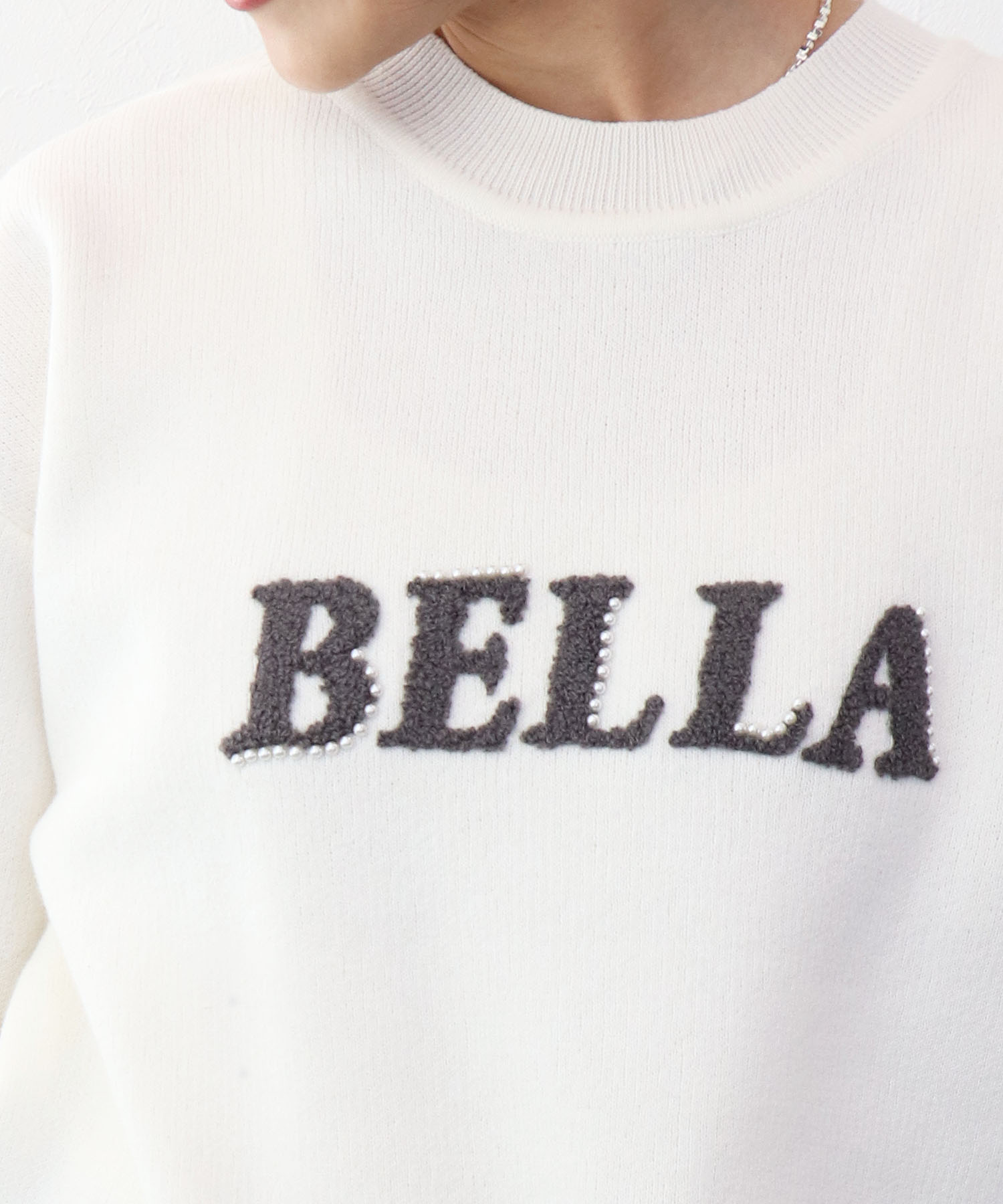 サガラ刺繍コットンスウェットニット