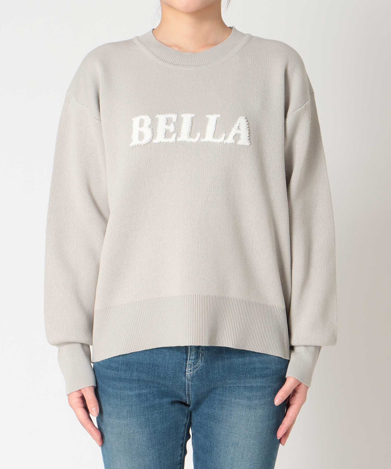 サガラ刺繍コットンスウェットニット