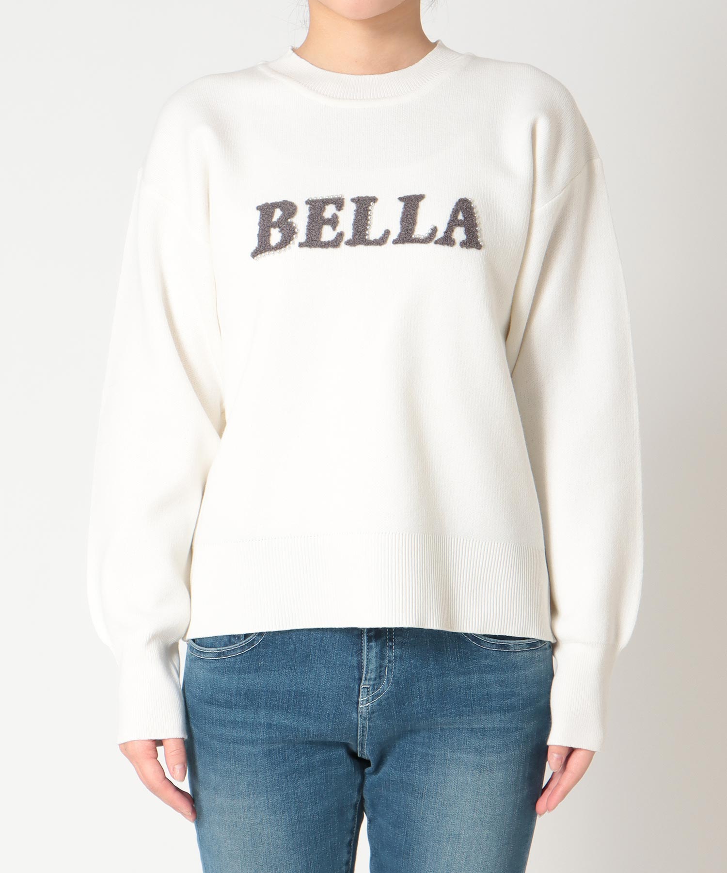 サガラ刺繍コットンスウェットニット