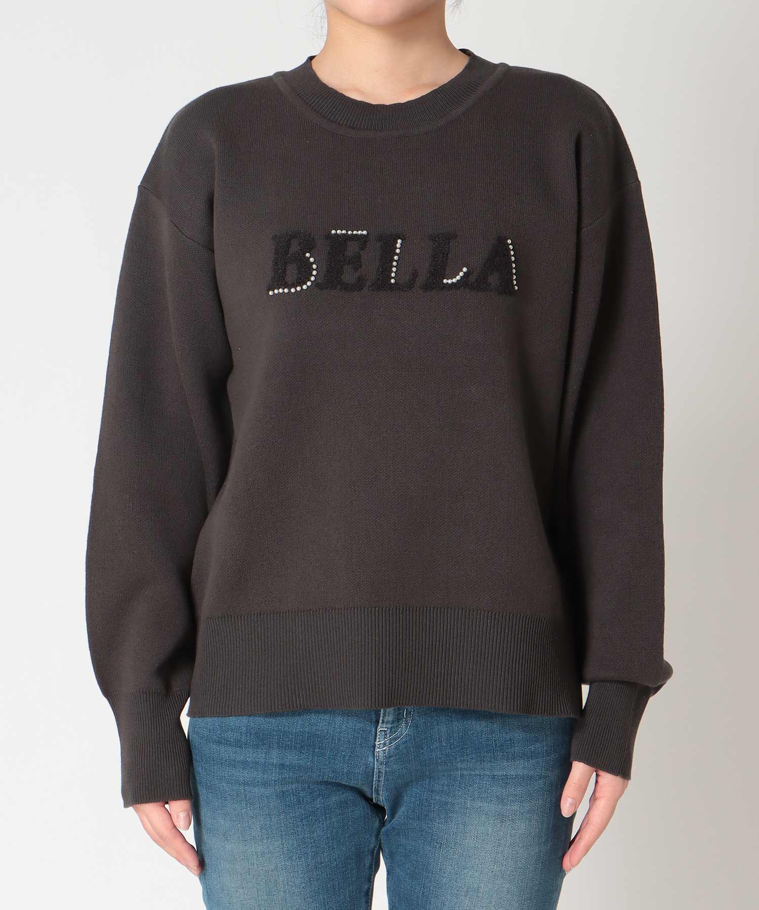 サガラ刺繍コットンスウェットニット