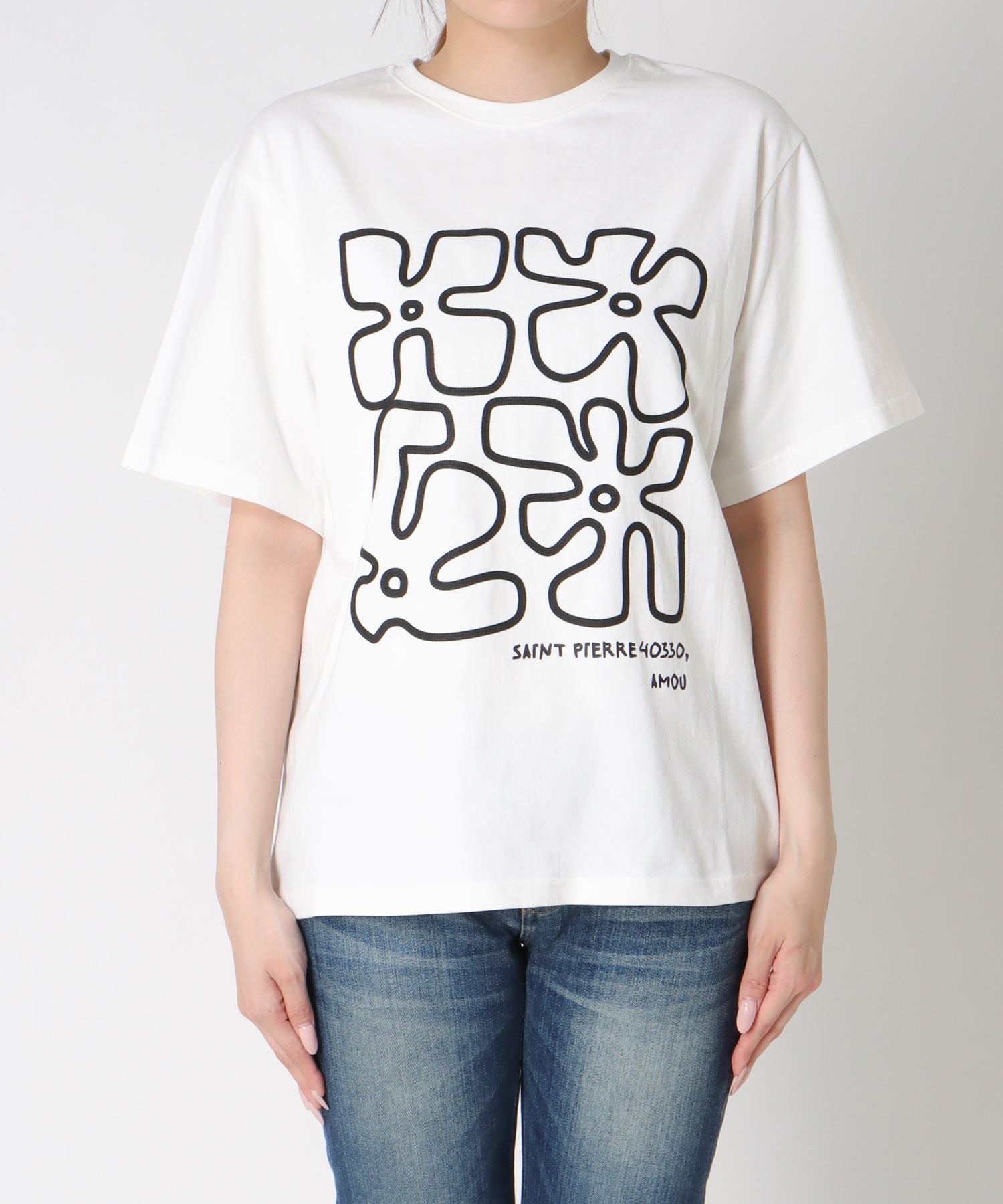 フラワーイラストTシャツ
