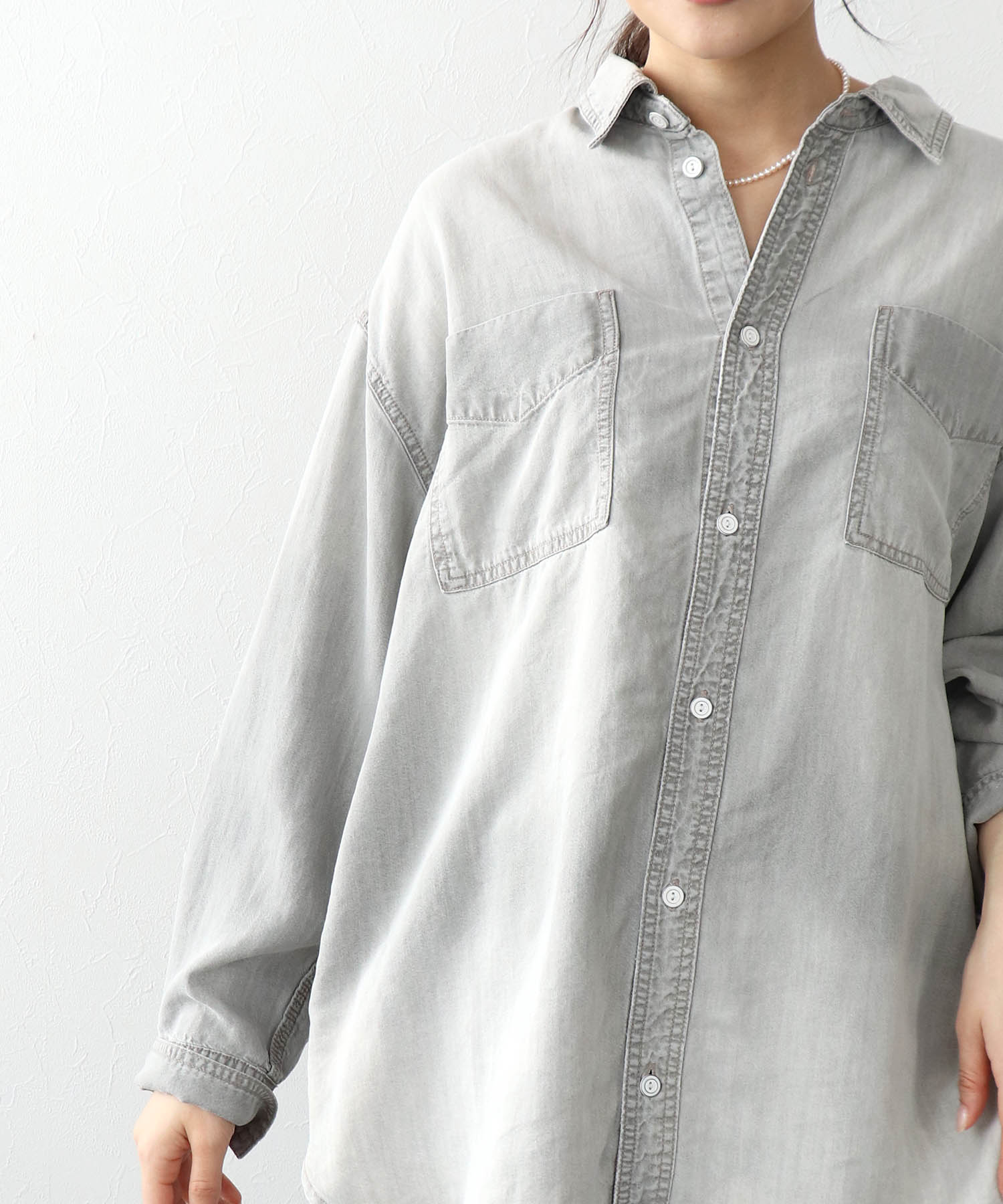 テンセルデニムシャツ