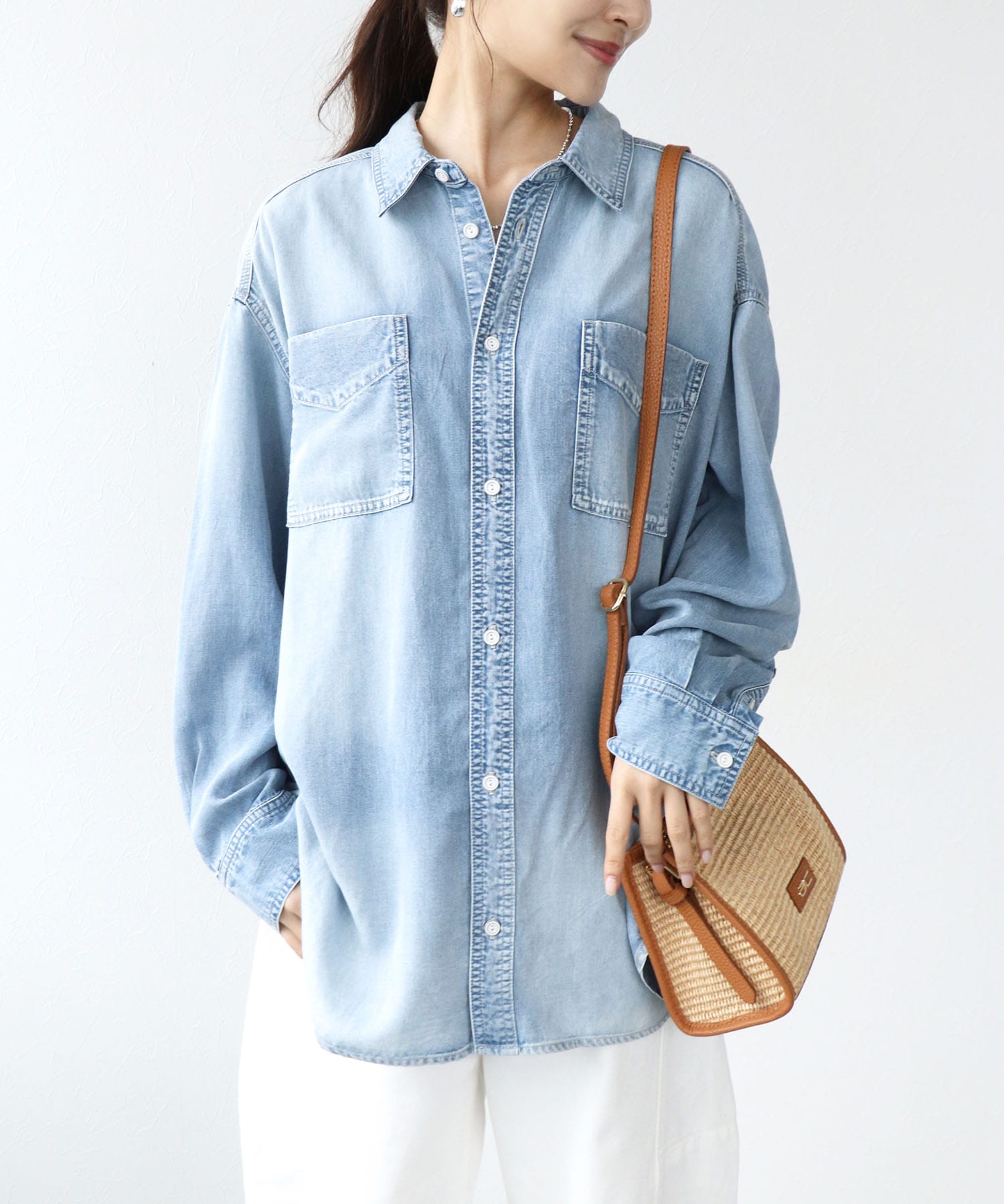 テンセルデニムシャツ