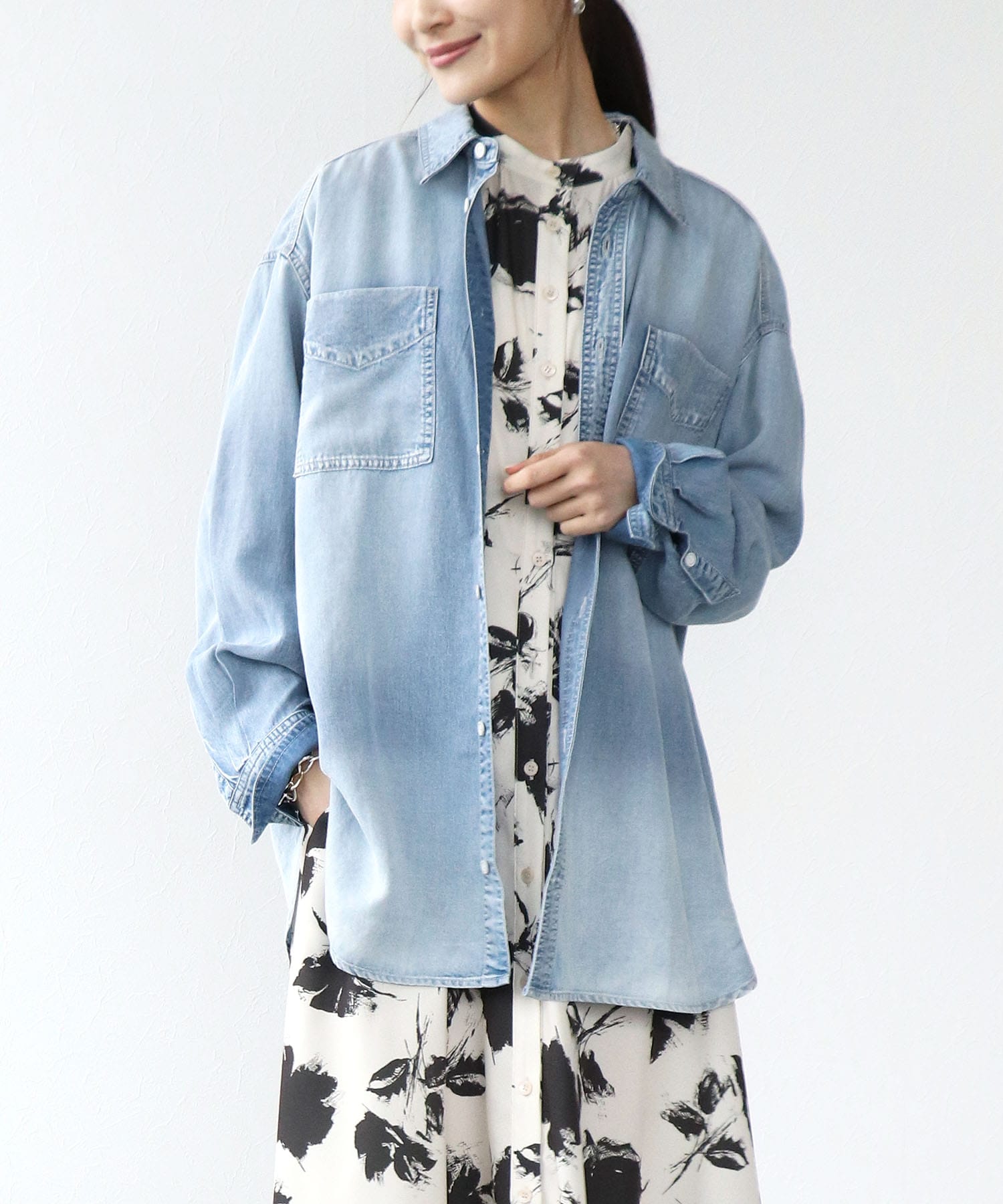 テンセルデニムシャツ