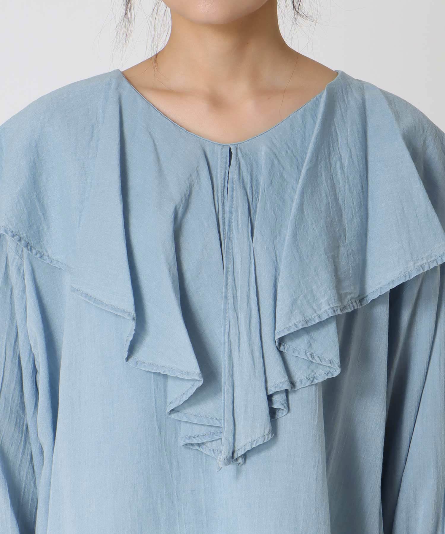 デニムラッフルブラウス
