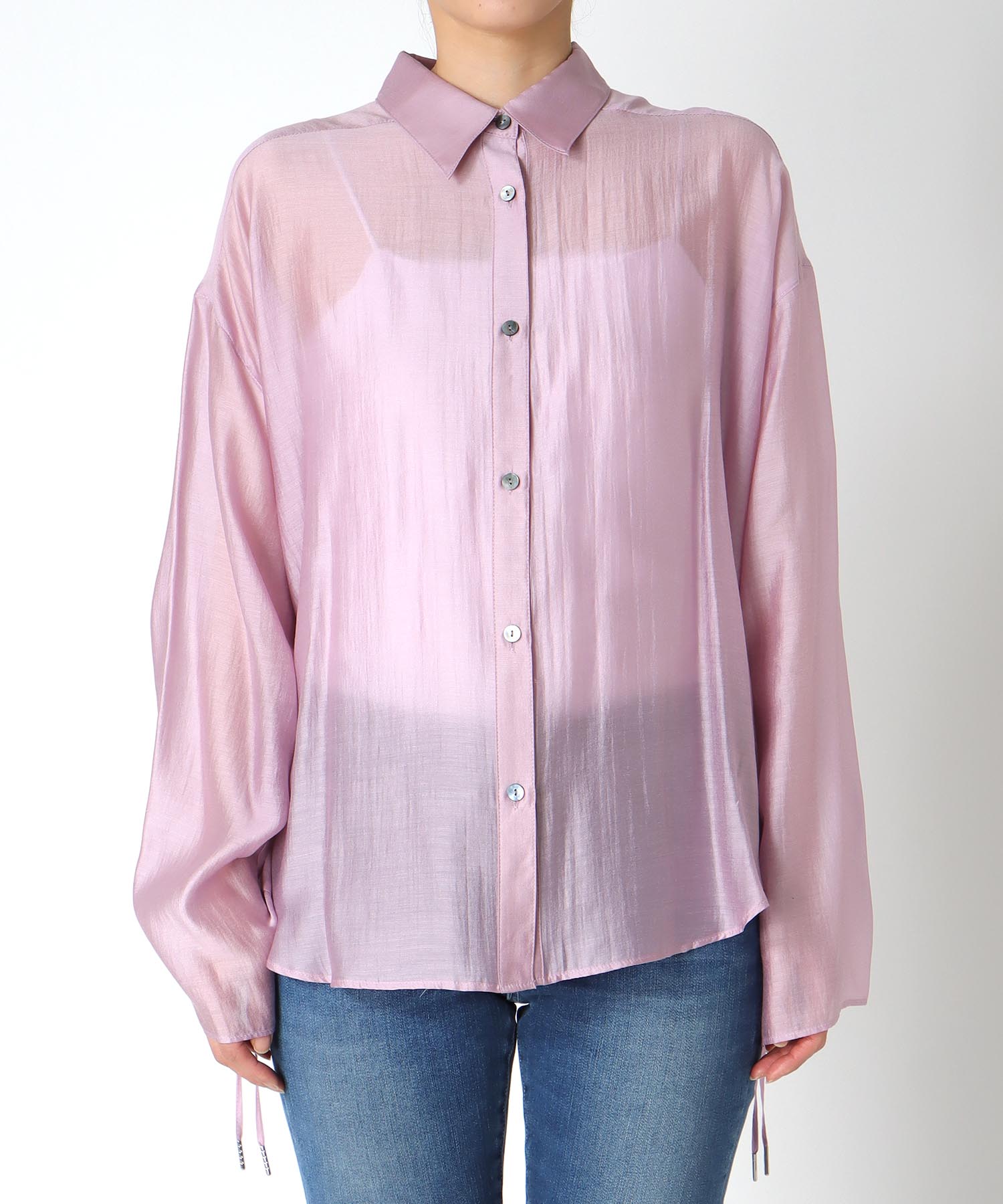 バックフレアギャザーブラウス