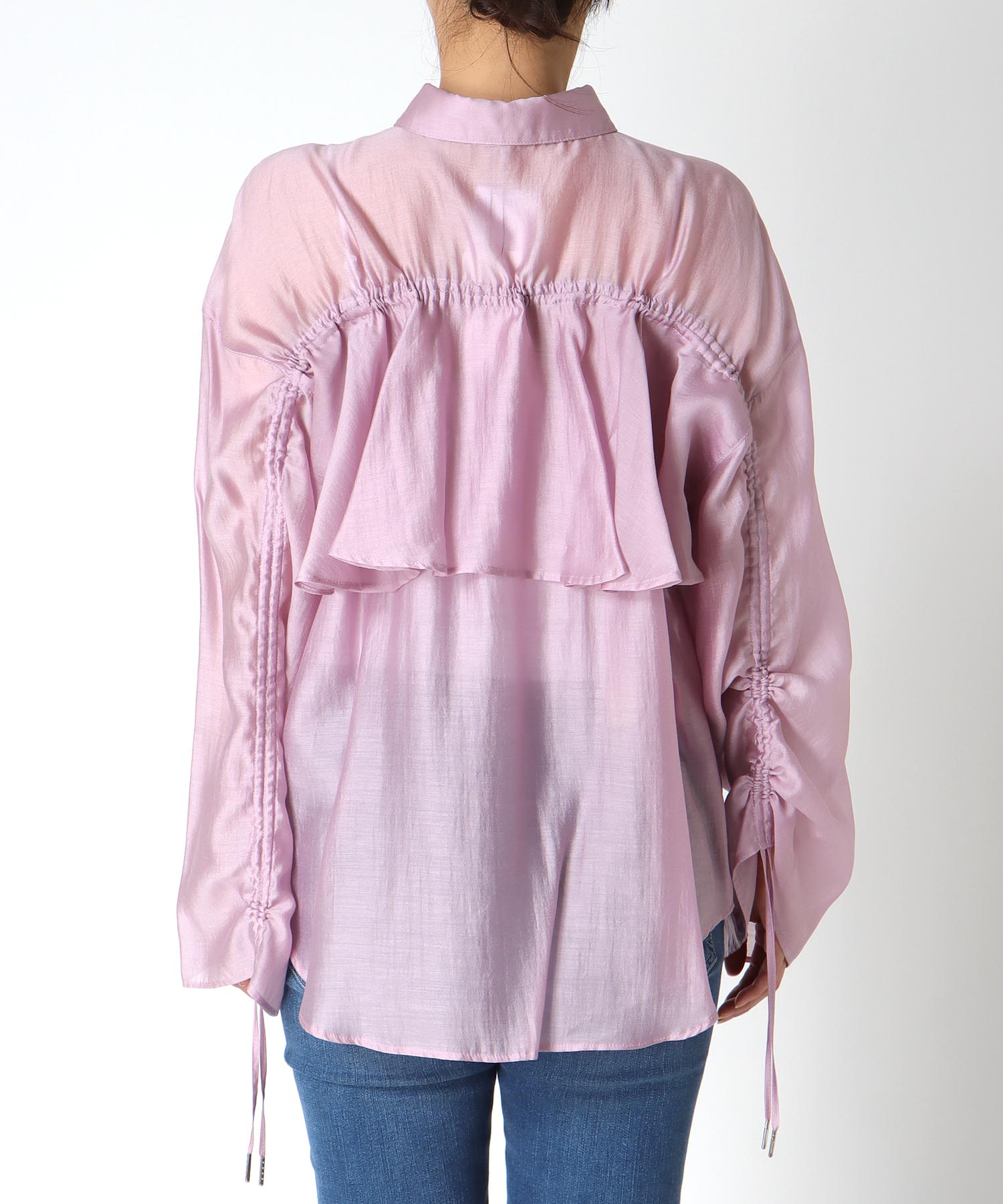 バックフレアギャザーブラウス