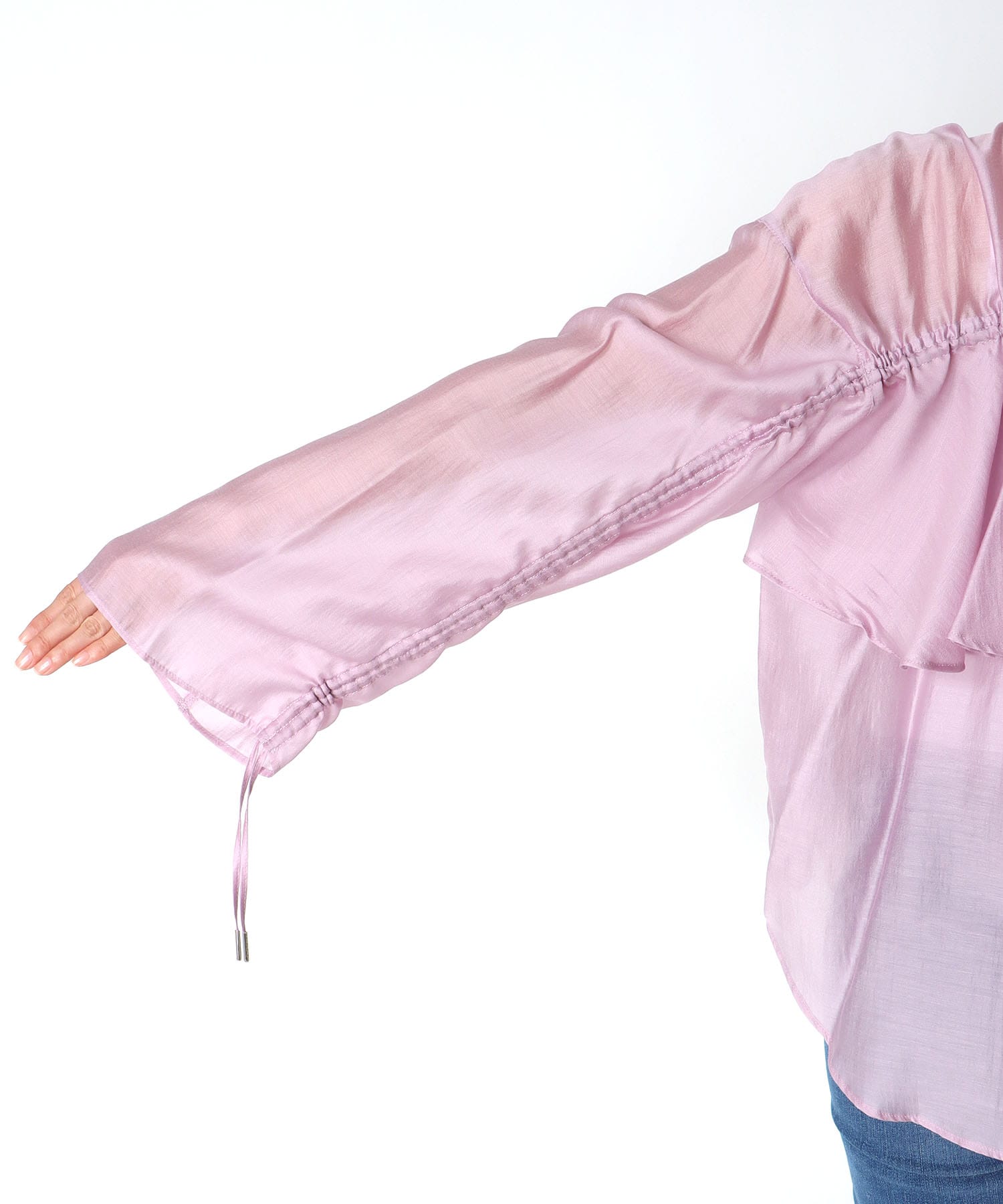 バックフレアギャザーブラウス