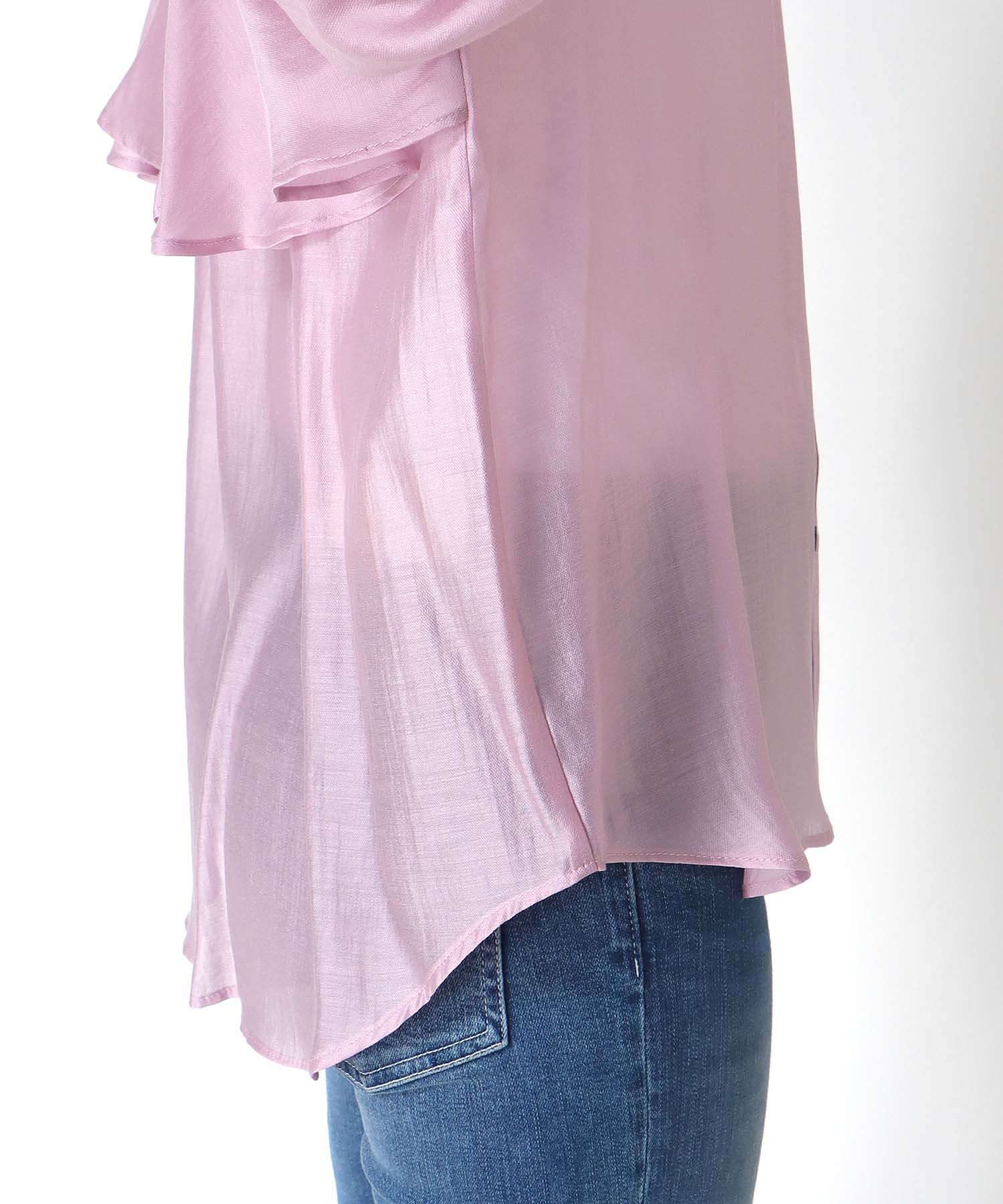 バックフレアギャザーブラウス