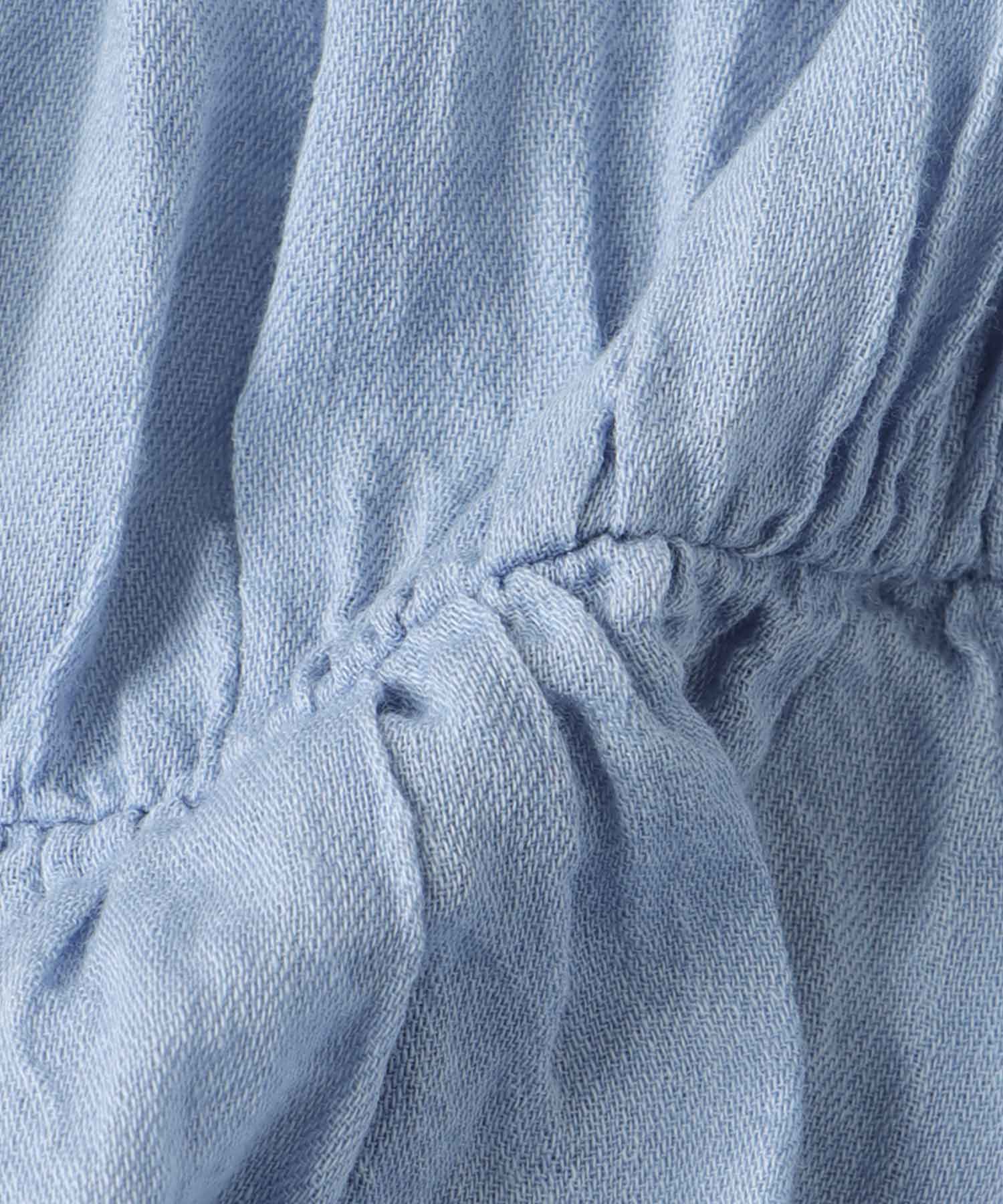 シアーデニムティアードブラウス