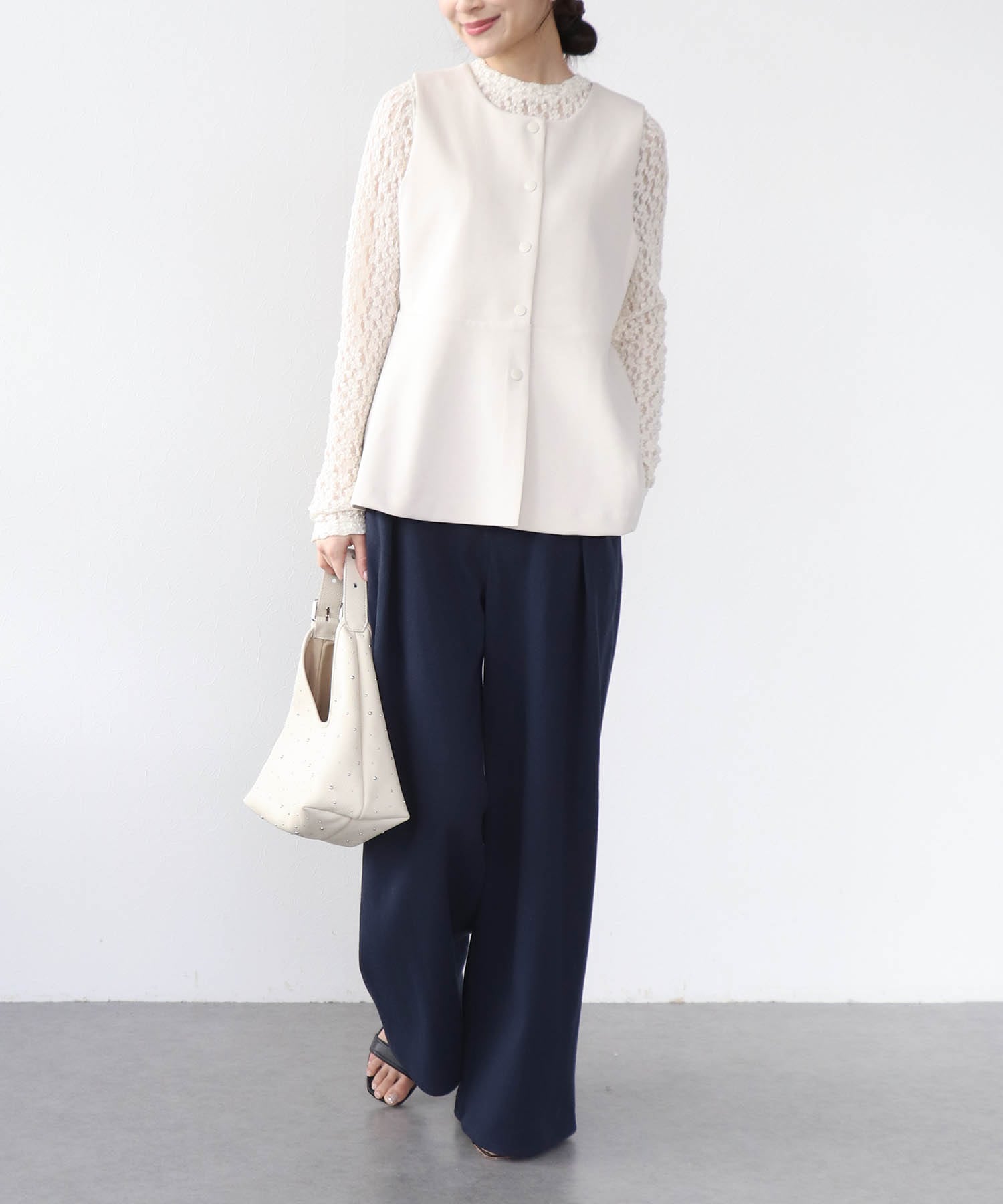 2wayジャージーペプラムベスト