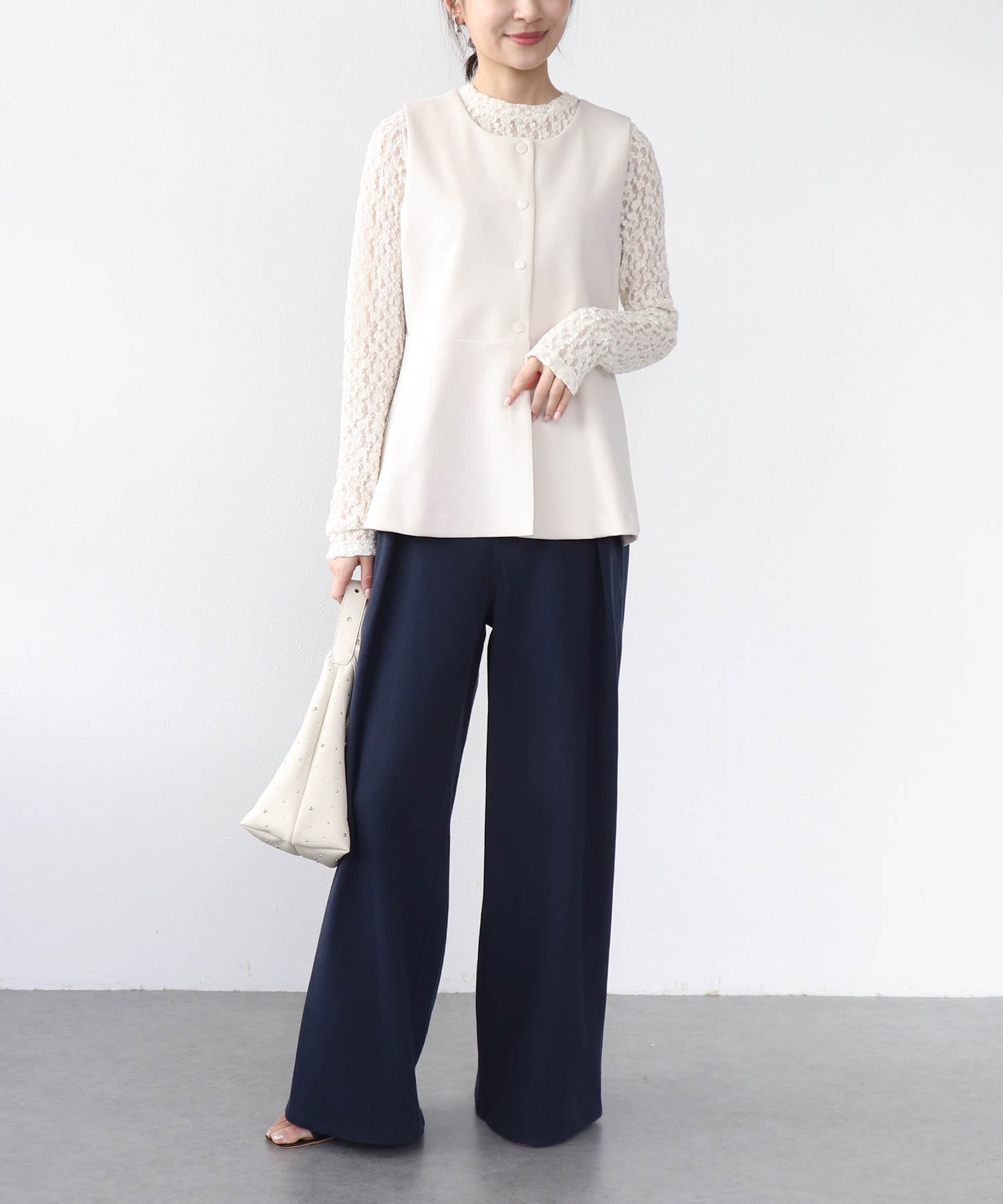 2wayジャージーペプラムベスト